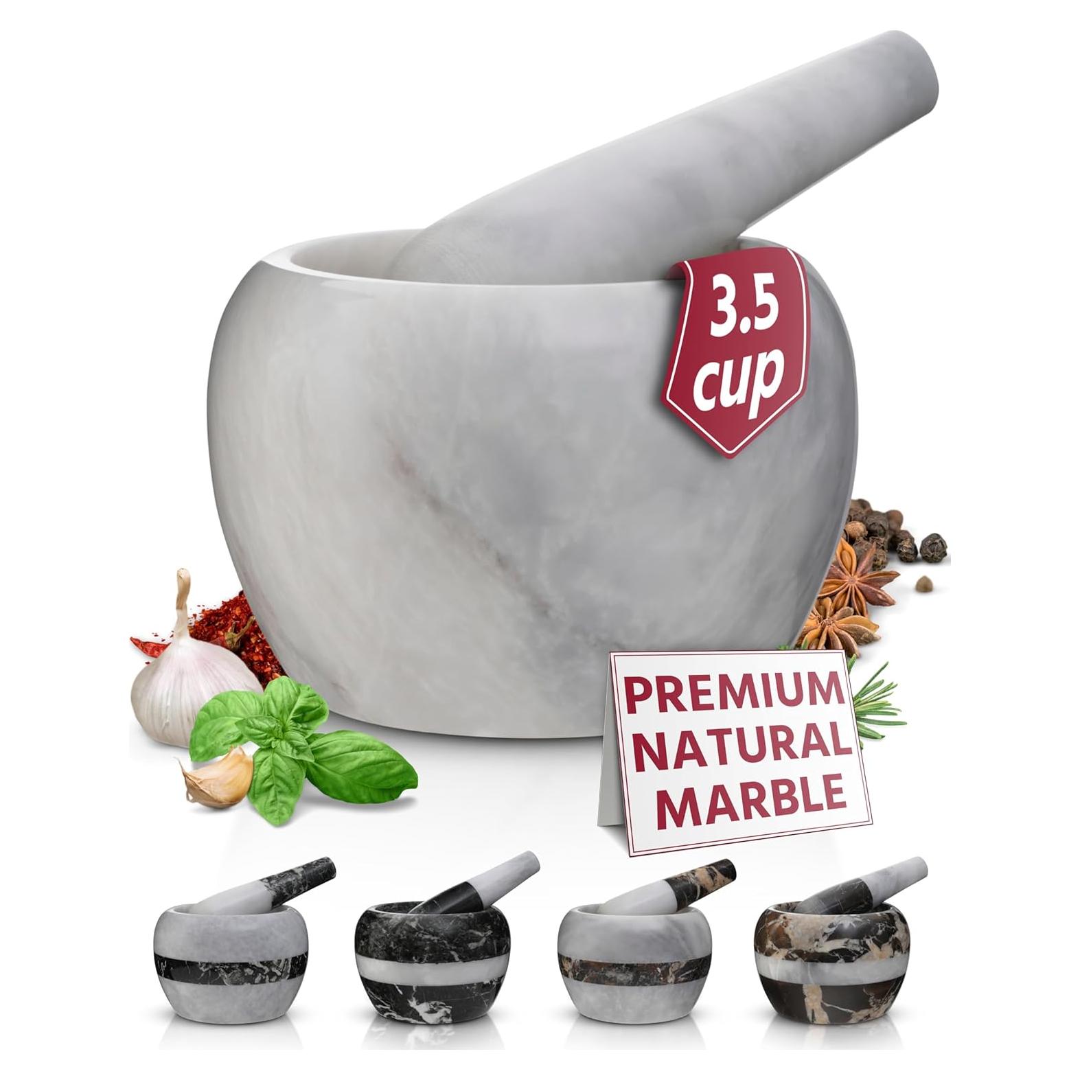 Juego de Mortero y Mano de Mármol Gusto Nostro 15.24 cm 3.5 Tazas