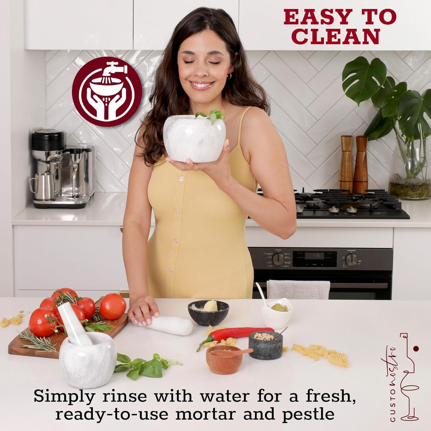 Juego de Mortero y Mano de Mármol Gusto Nostro 15.24 cm 3.5 Tazas