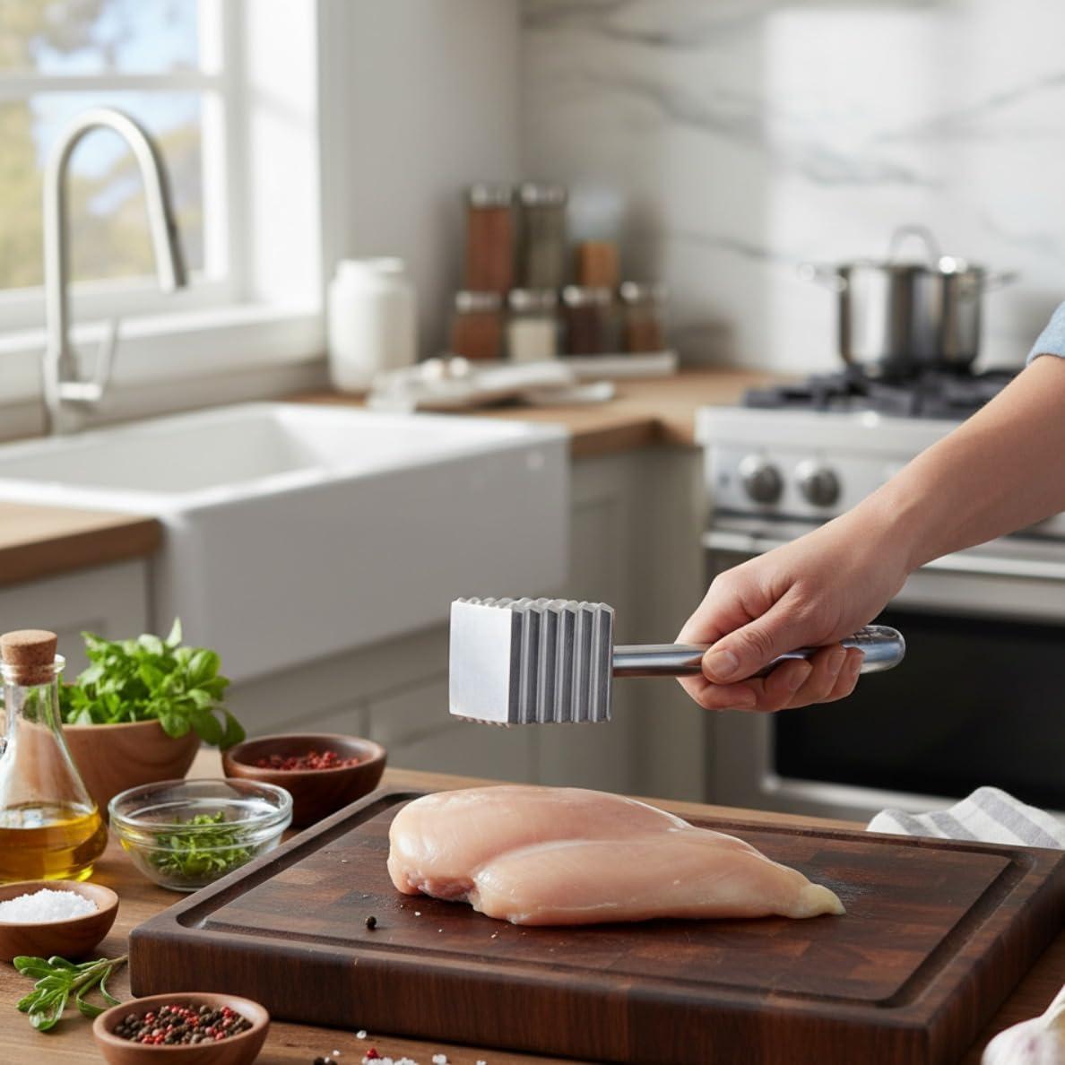 Aplanador de Carne TrueCraftware Aluminio Doble Cara 25 cm