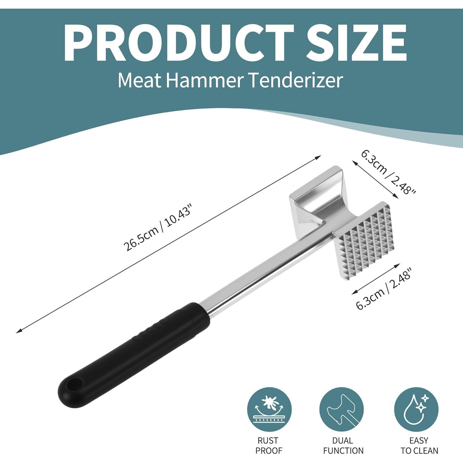 Mazo Ablandador de Carne VOCOSTE de Aluminio Doble Cara 26.5cm