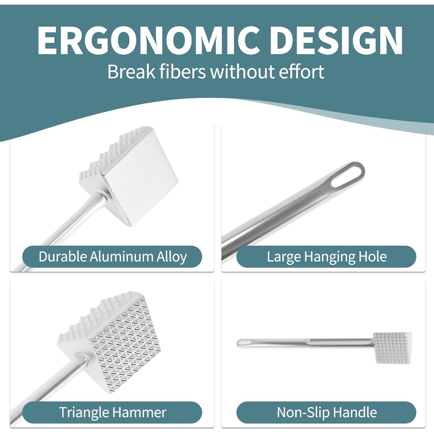 Mazo Ablandador de Carne VOCOSTE, Aluminio, 25.2cm, Multiusos