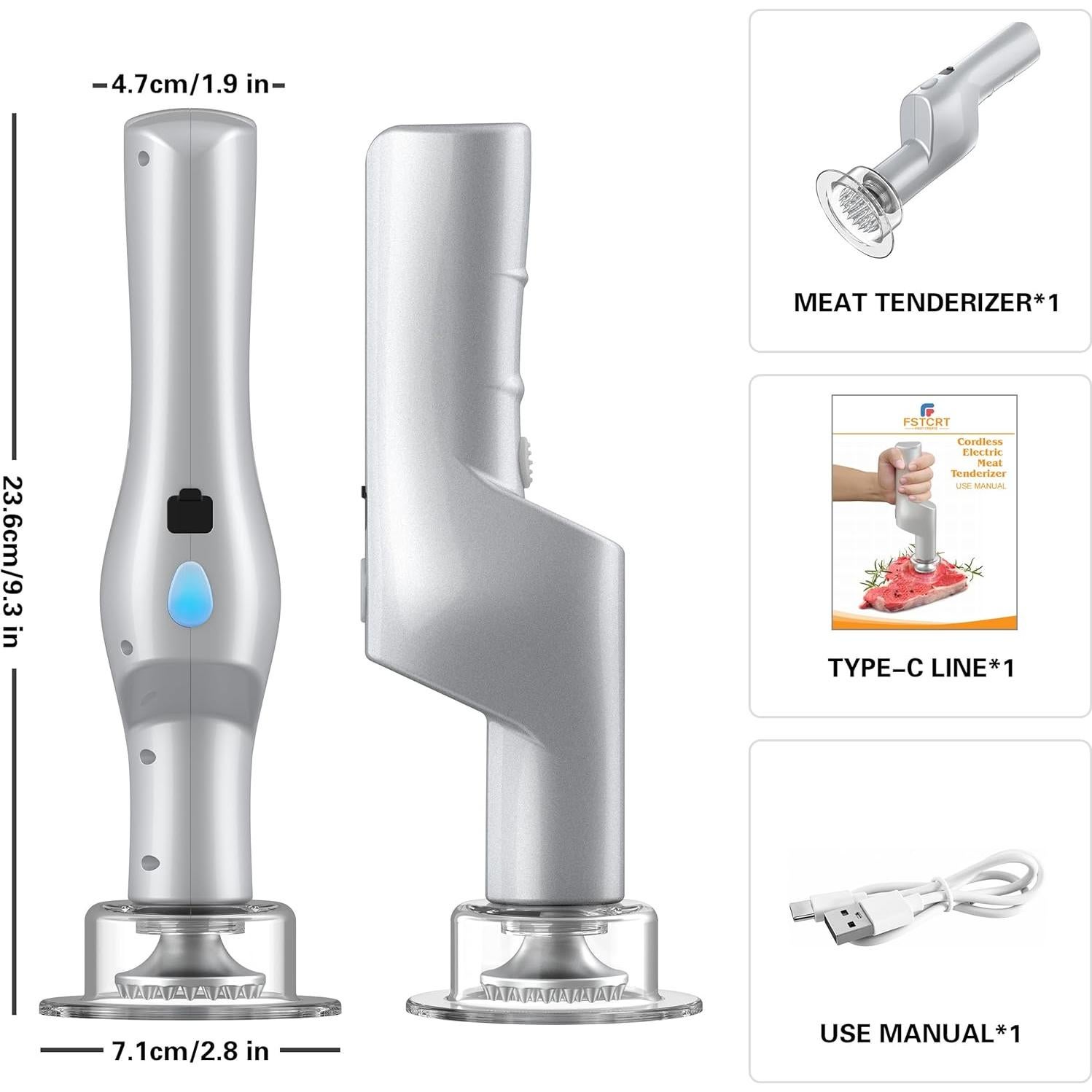 Ablandador de Carne Eléctrico FSTCRT Portátil 37 Agujas Inoxidable
