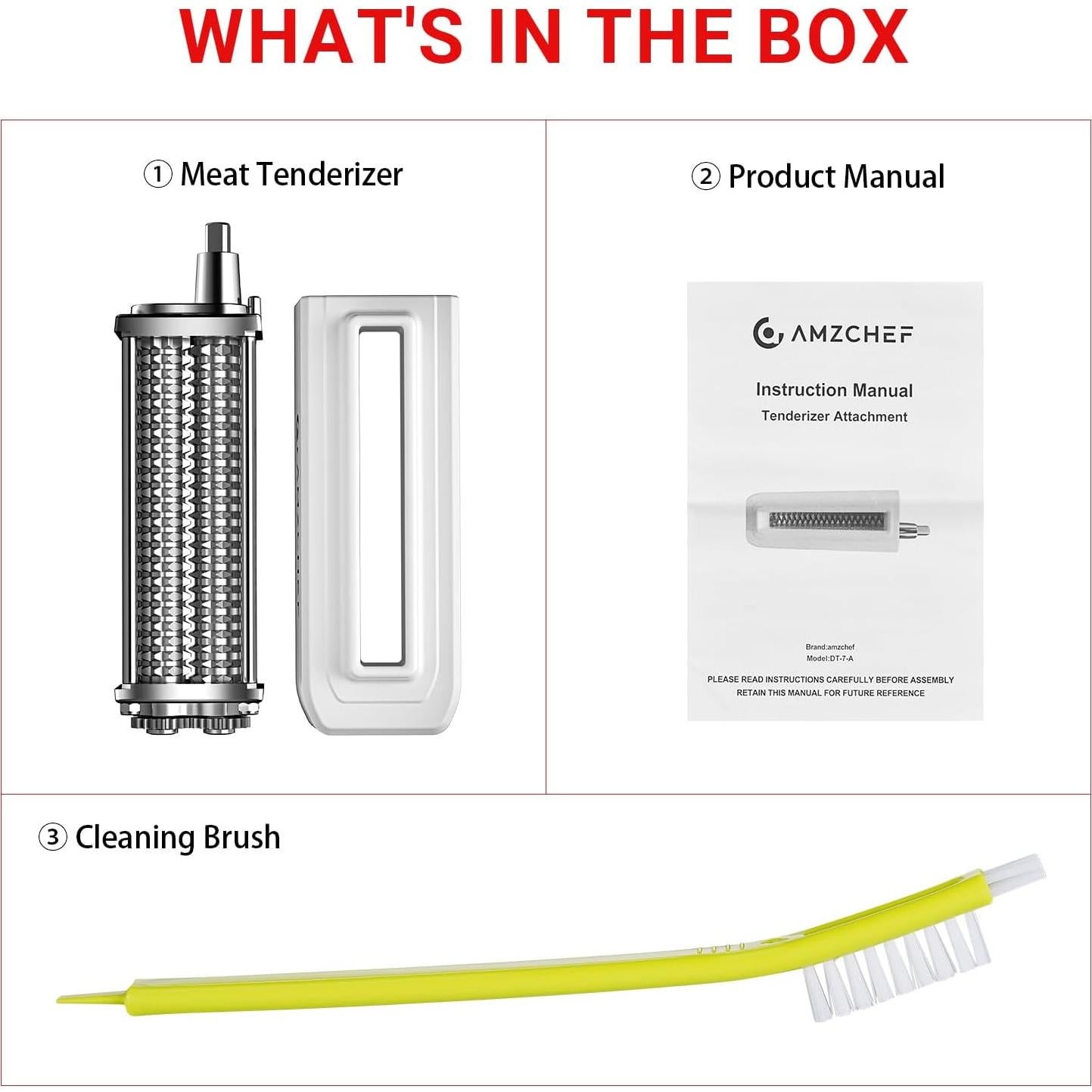 Ablandador de Carne AMZCHEF para Mezclador KA - Acero Inoxidable