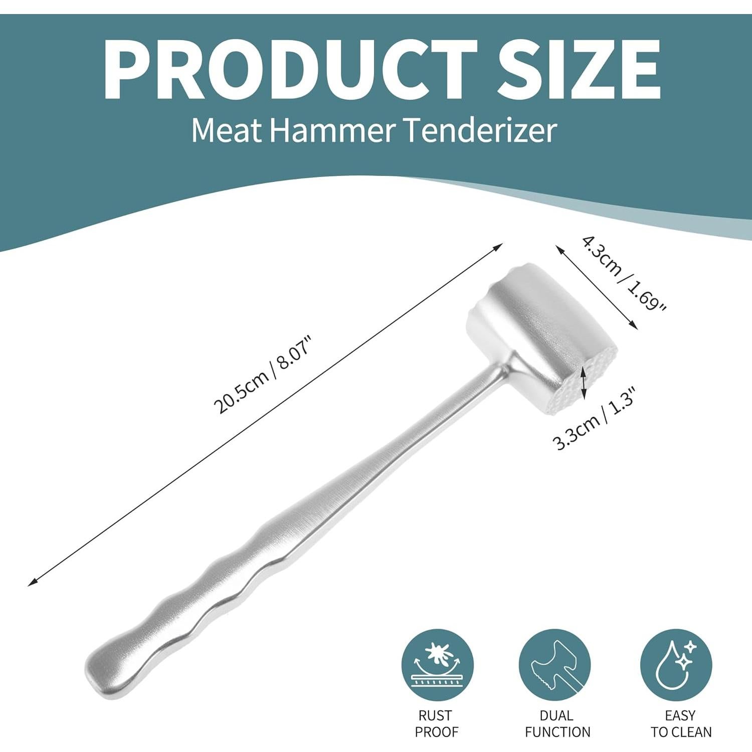 Mazo Ablandador de Carne VOCOSTE de Aluminio Doble Cara 20.5cm