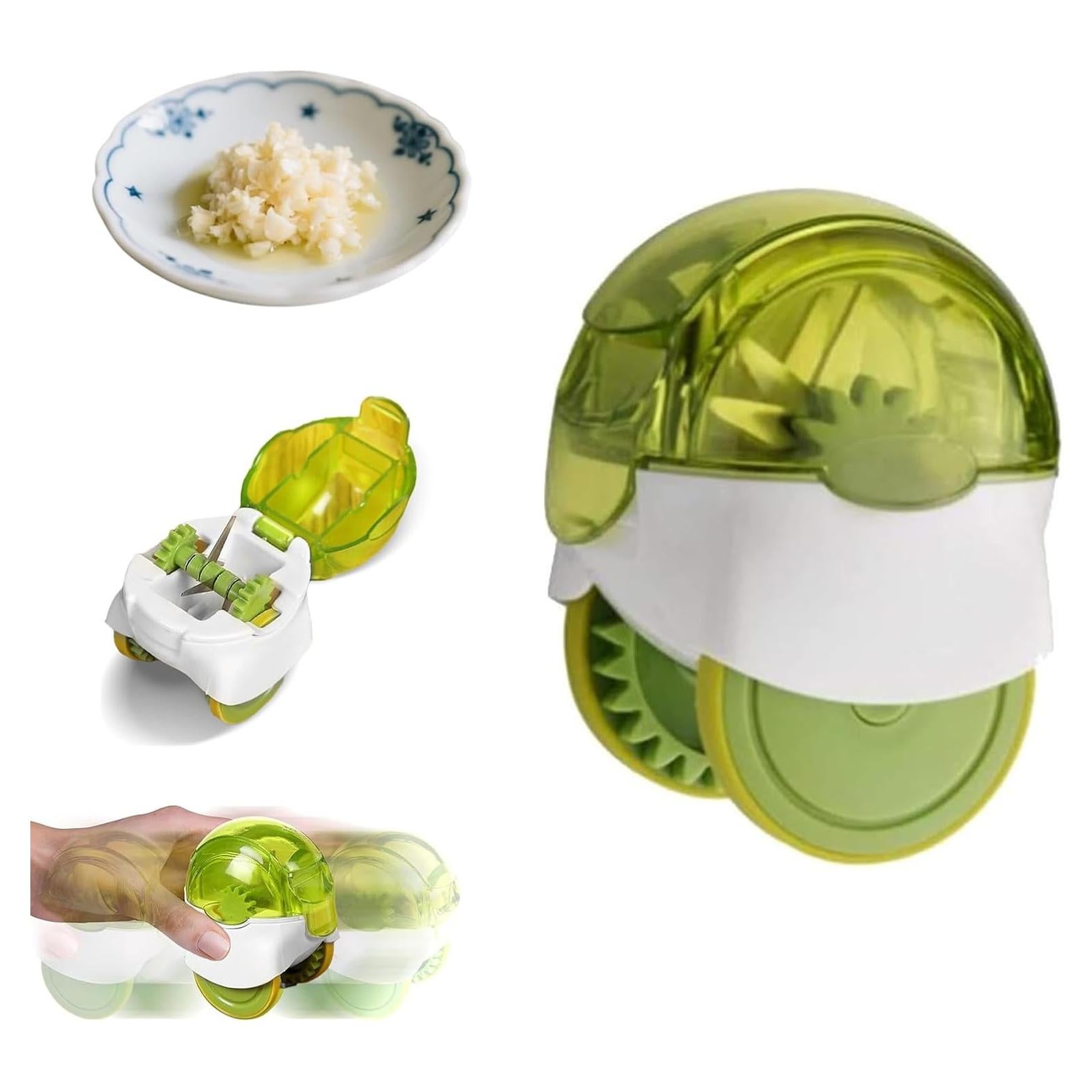 Picador de Ajo Manual Zhouocea 56g Cortador de Rodillo Verde