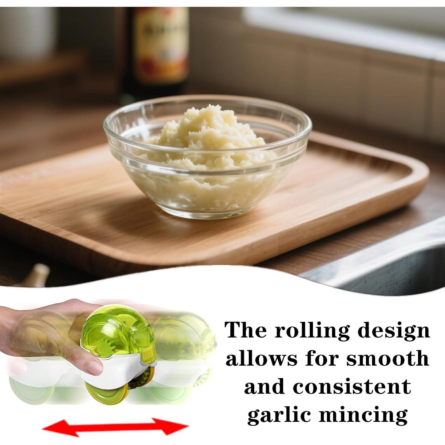 Picador de Ajo Manual Zhouocea 56g Cortador de Rodillo Verde