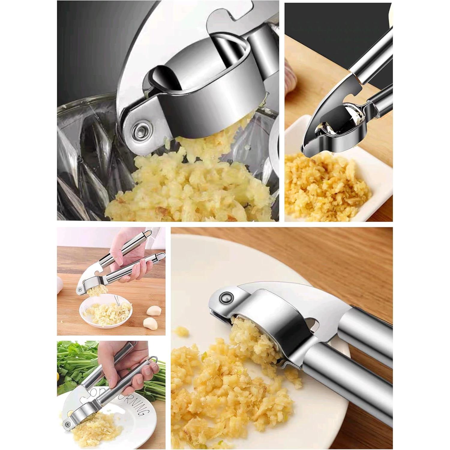 Prensa de Ajo y Jengibre Fgnuay de Acero Inoxidable - Multiusos