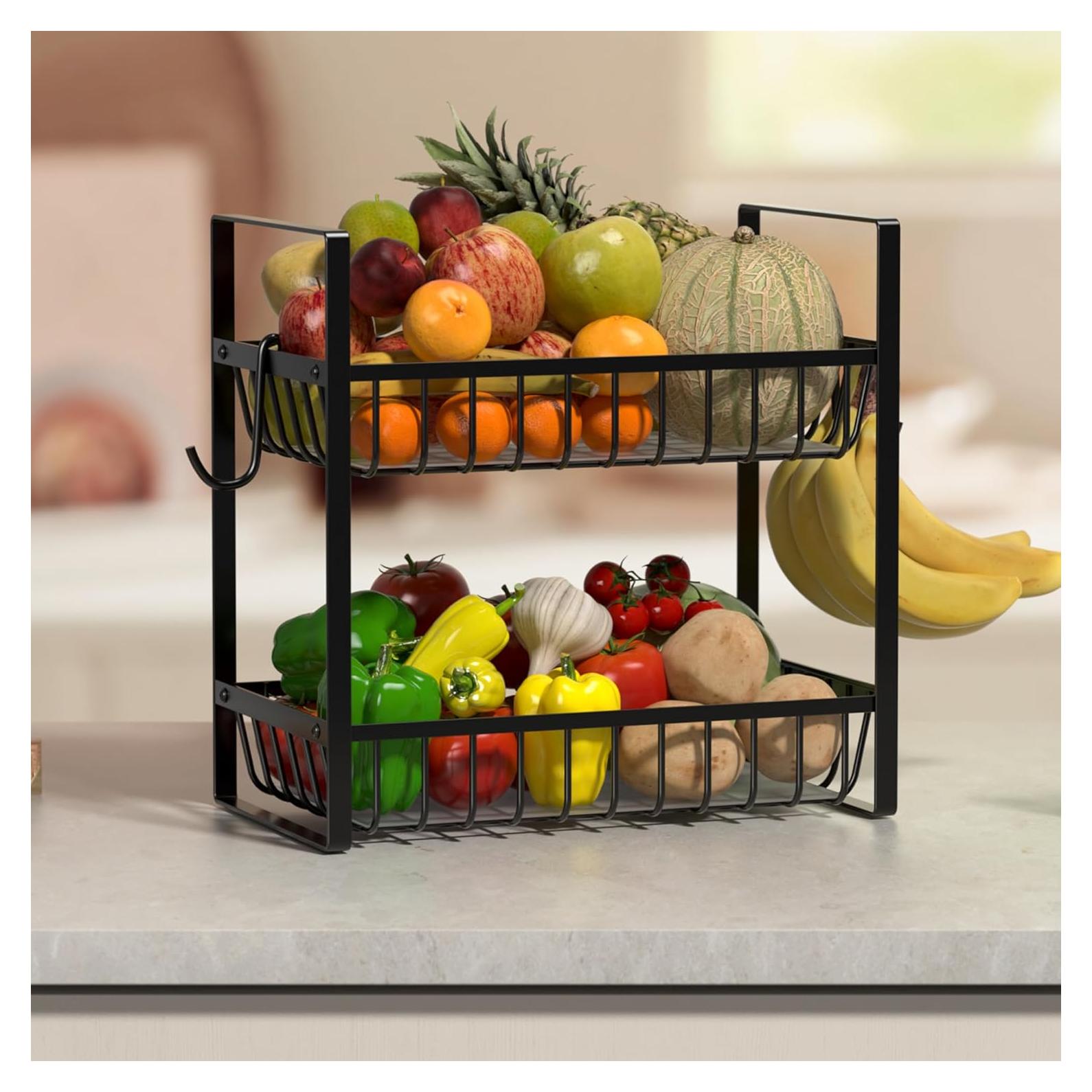 Cesta de Frutas 2 Niveles Webtrylics - Organizador de Cocina