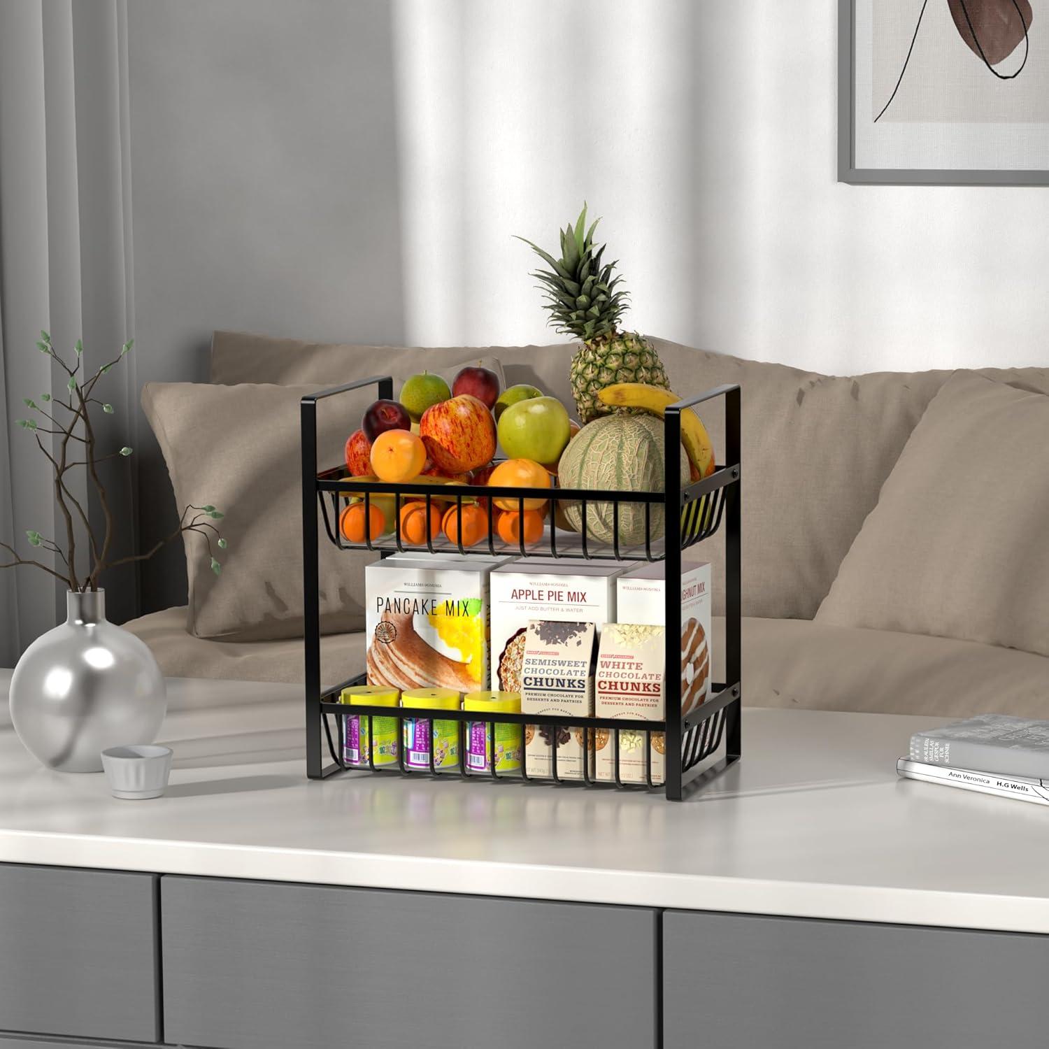 Cesta de Frutas 2 Niveles Webtrylics - Organizador de Cocina