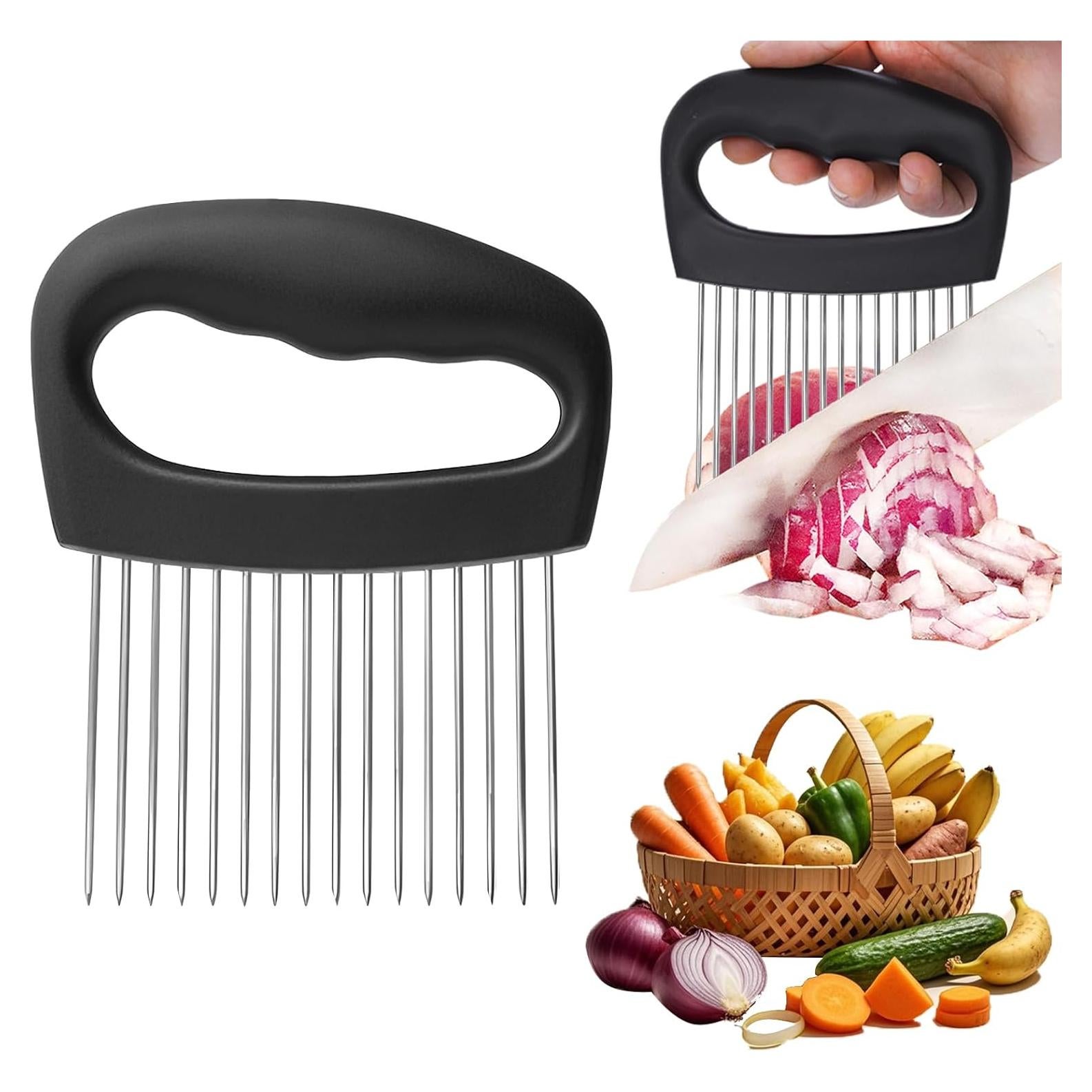 Cortador de Cebolla FANTEXY 16 Púas Acero Inoxidable 12 cm