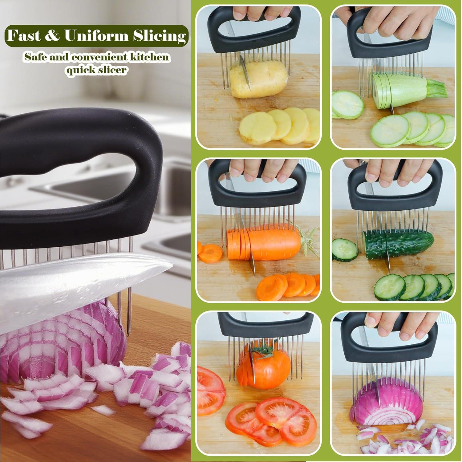 Cortador de Cebolla FANTEXY 16 Púas Acero Inoxidable 12 cm