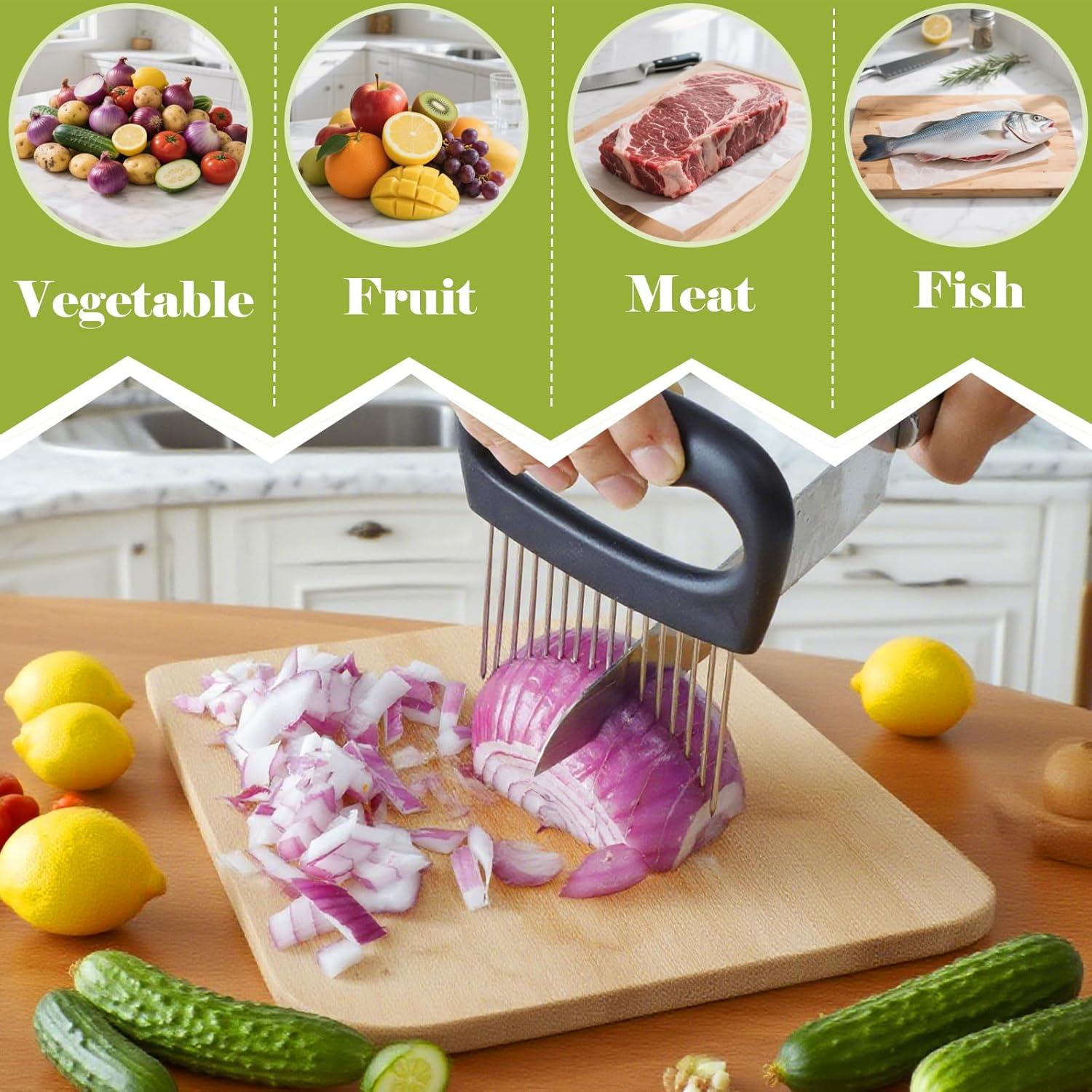 Cortador de Cebolla FANTEXY 16 Púas Acero Inoxidable 12 cm