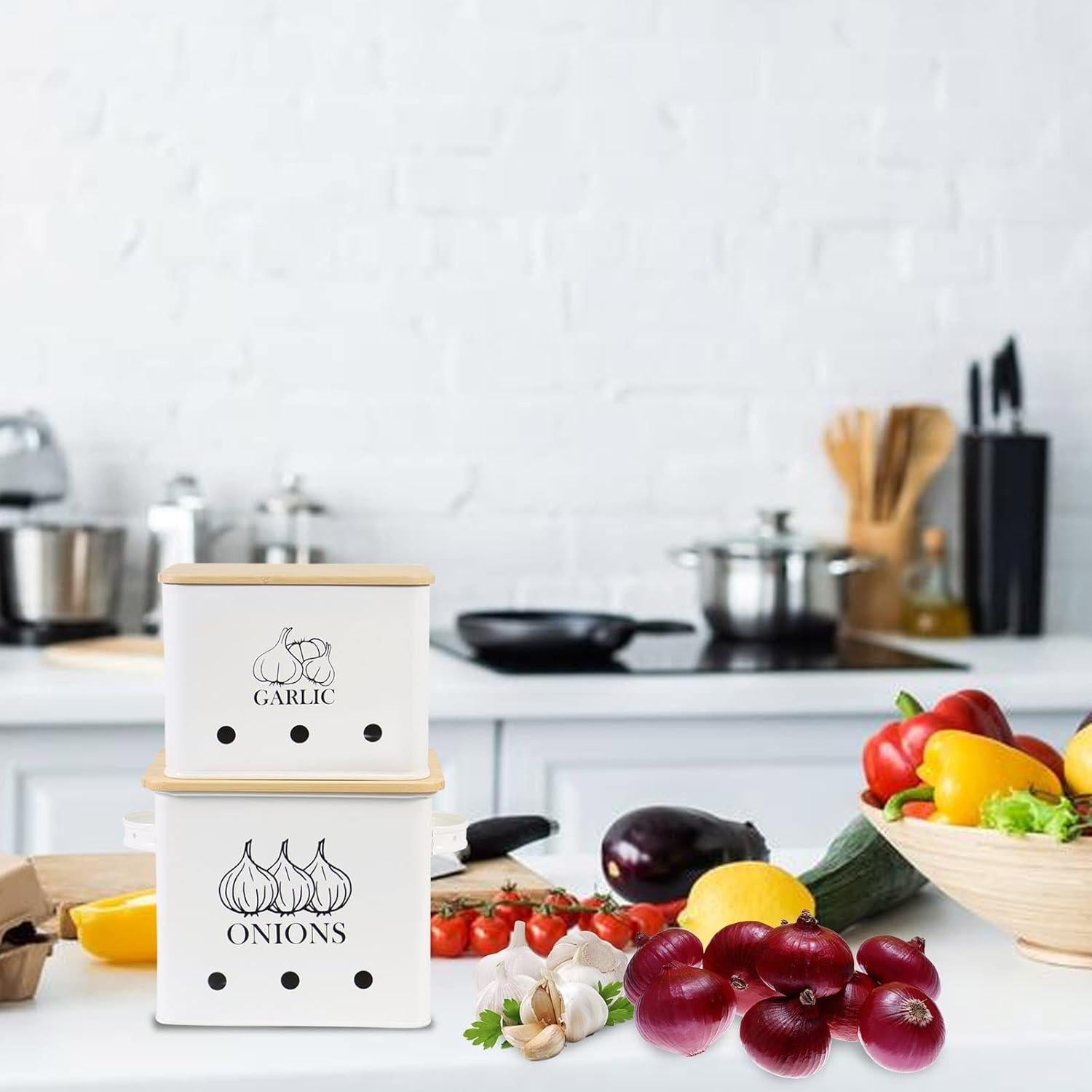 Contenedor de Almacenamiento de Verduras Gdfjiy - Juego de 2