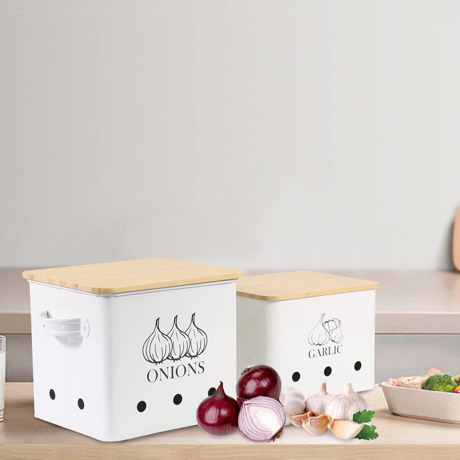 Contenedor de Almacenamiento de Verduras Gdfjiy - Juego de 2