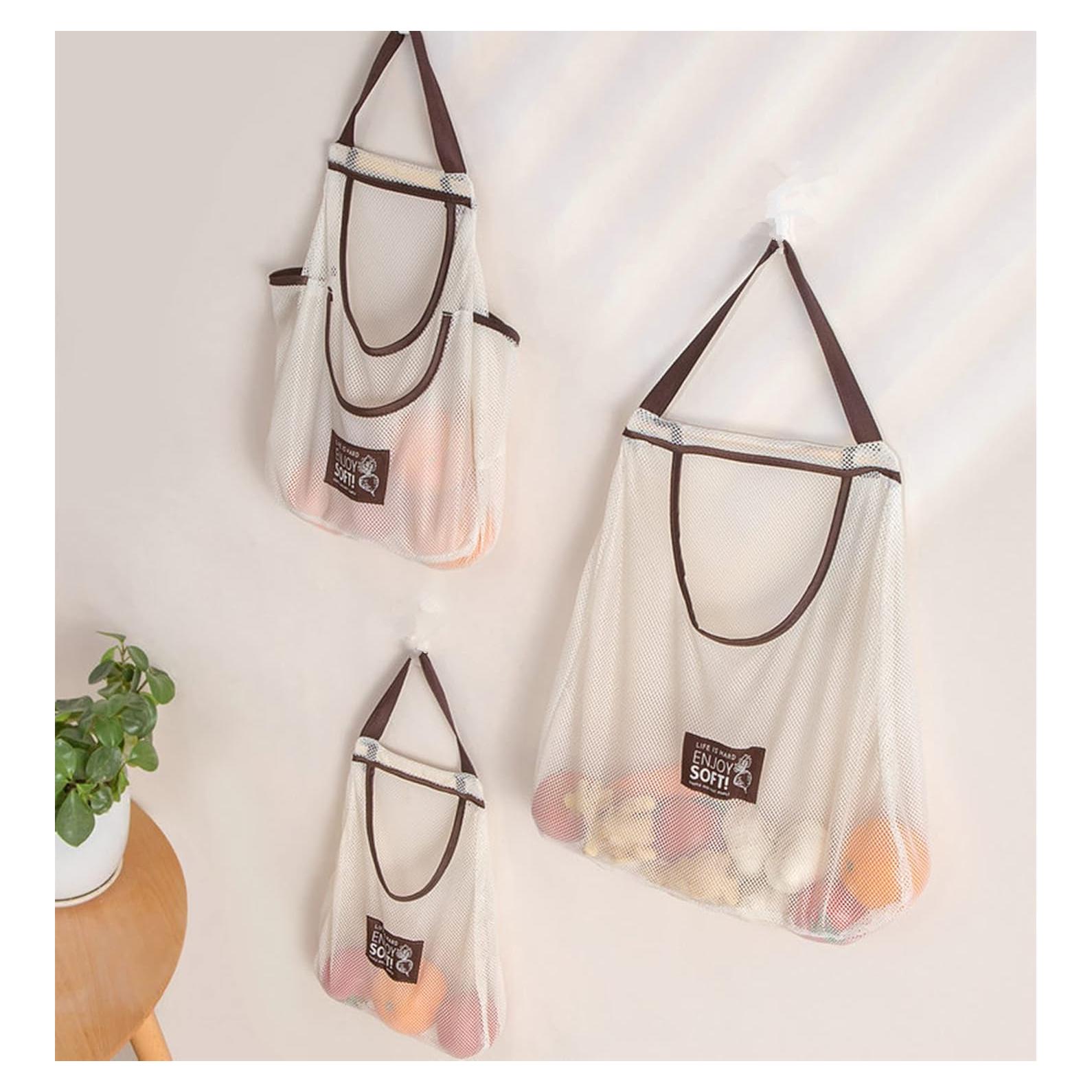 3 Bolsas de Malla Reutilizables Didcant - Almacenamiento Colgante