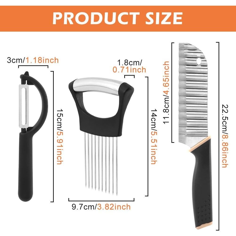 Cortador de Ondas CALIDAKA con Soporte y Pelador Negro