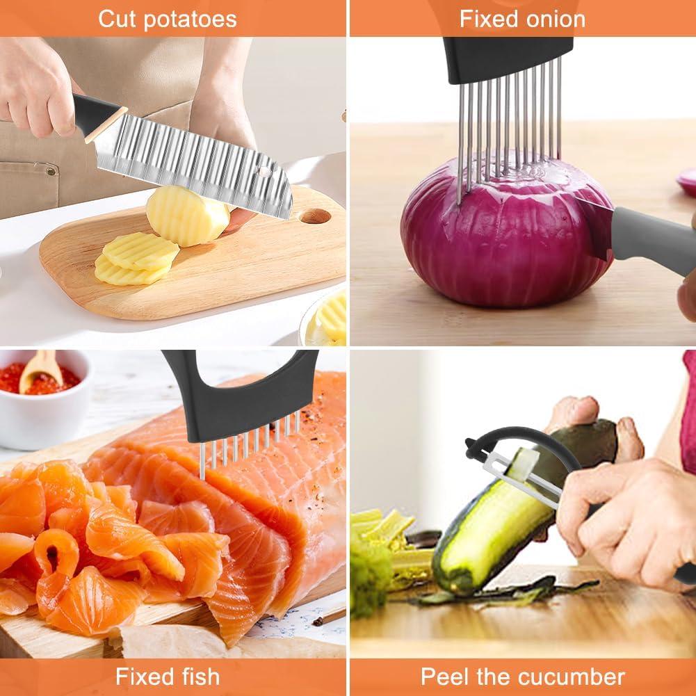 Cortador de Ondas CALIDAKA con Soporte y Pelador Negro