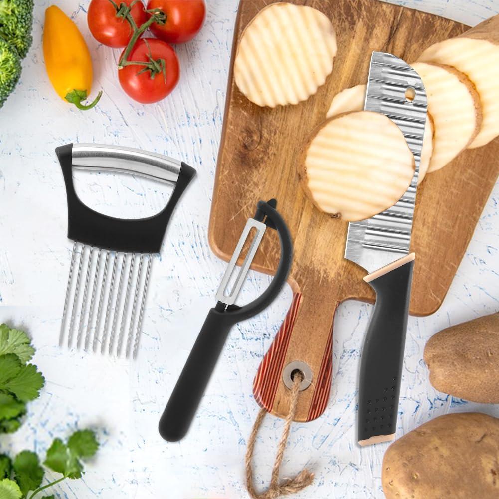 Cortador de Ondas CALIDAKA con Soporte y Pelador Negro