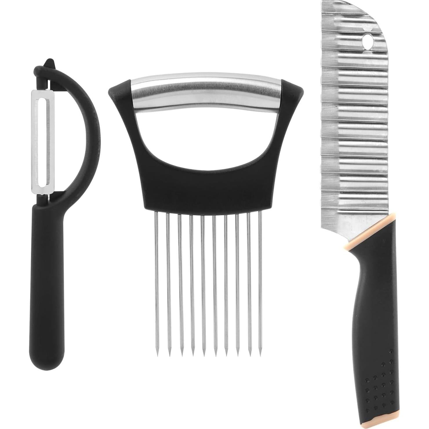 Cortador de Ondas CALIDAKA con Soporte y Pelador Negro