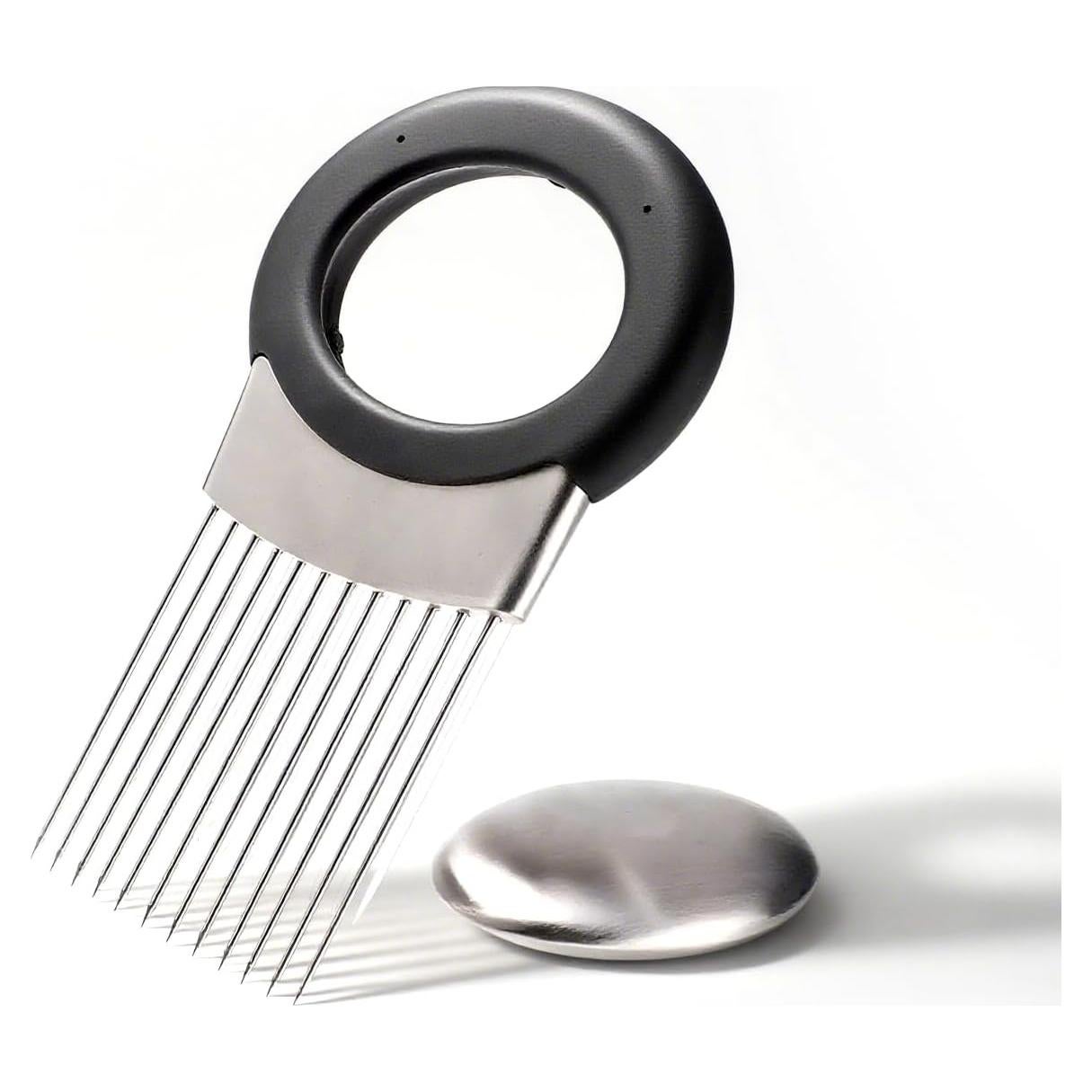 Soporte Cortador de Cebolla Deeriz con Agujas de Acero Inoxidable