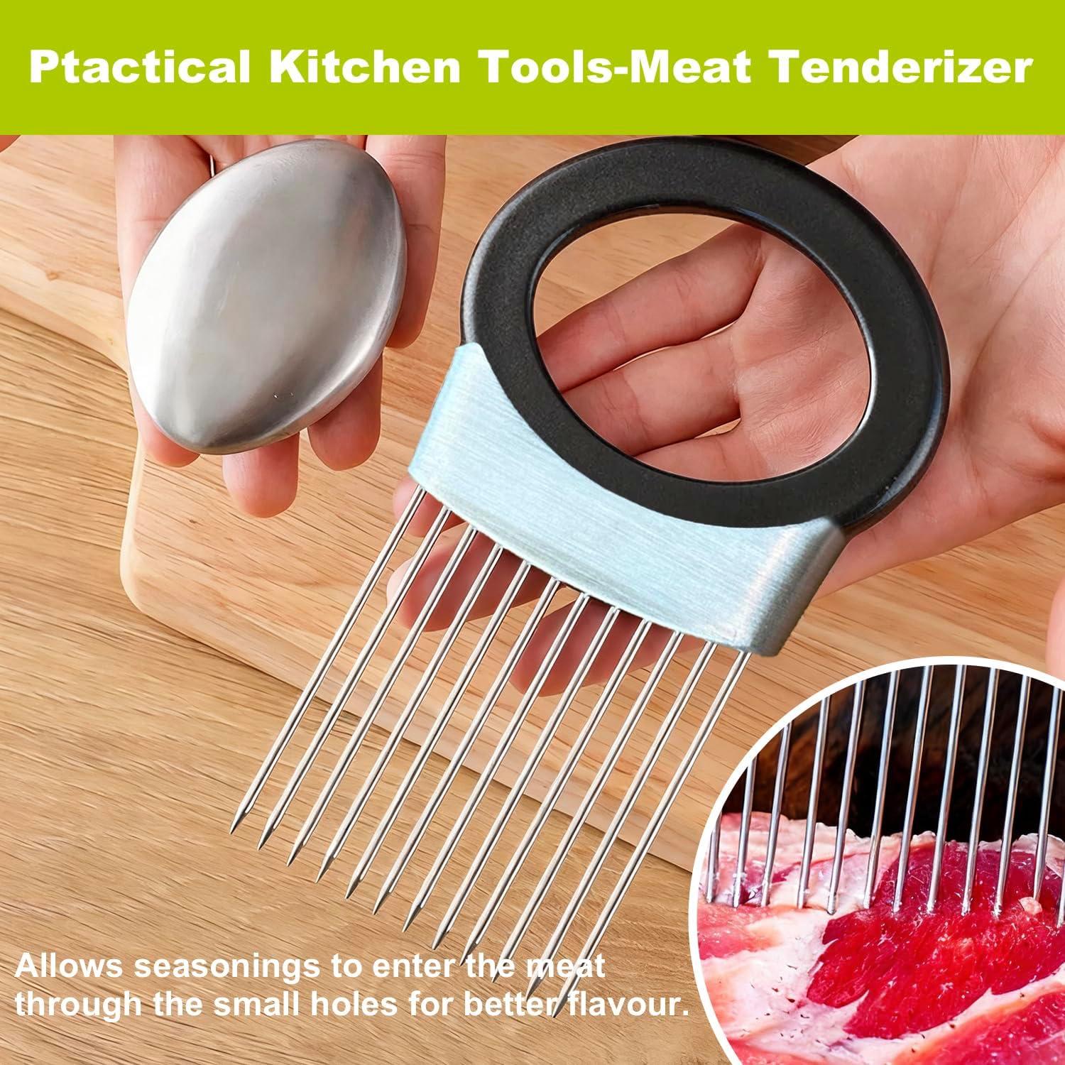 Soporte Cortador de Cebolla Deeriz con Agujas de Acero Inoxidable