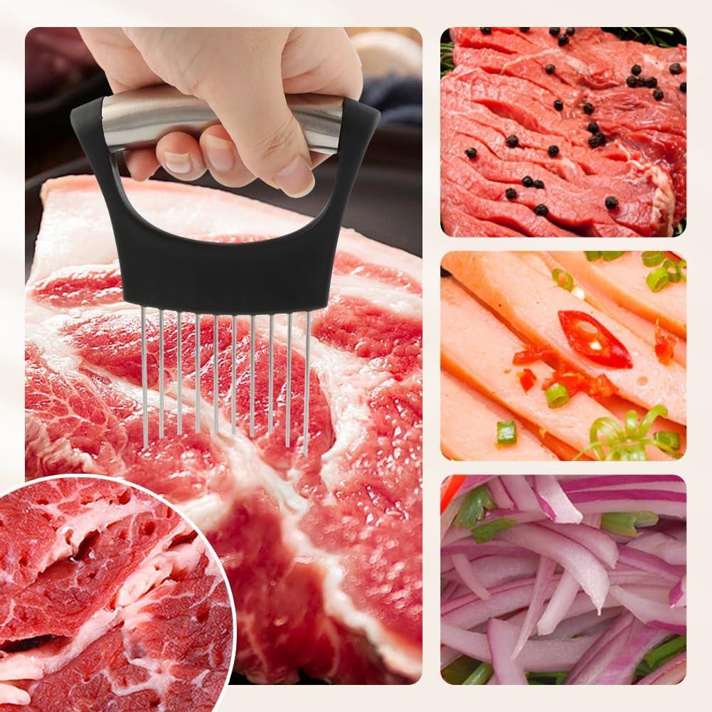 Cortador de Papas Rizado QKDS con Soporte para Cebolla Negro