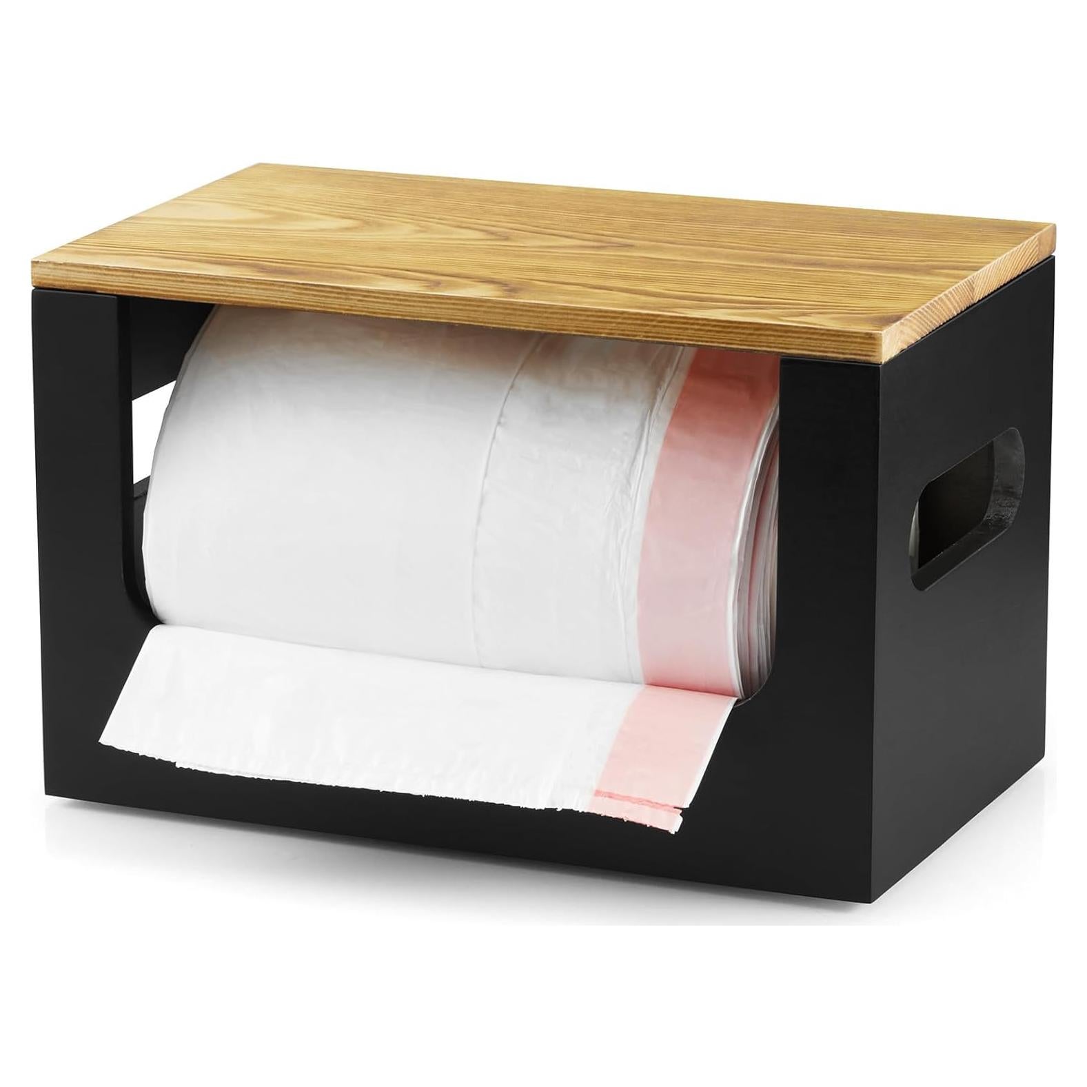 Dispensador de Bolsas de Basura de Madera YCXNBHH - Organizador Moderno