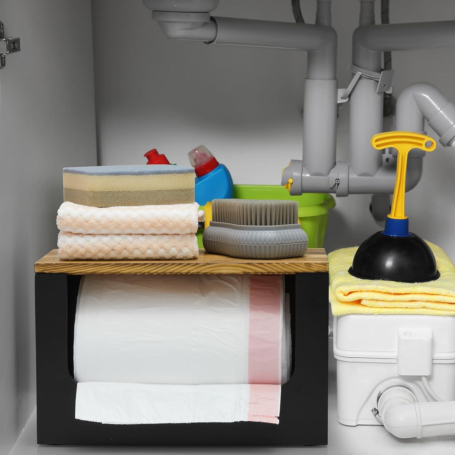 Dispensador de Bolsas de Basura de Madera YCXNBHH - Organizador Moderno