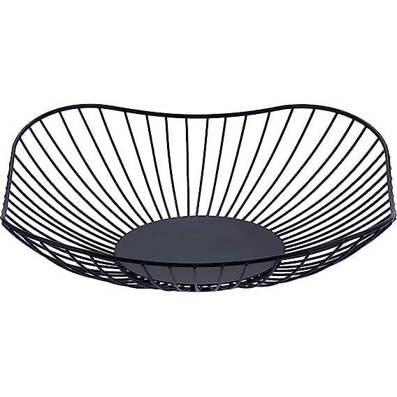 Cesta de Frutas de Alambre IBWell Negra 31x31 cm - 2 Piezas