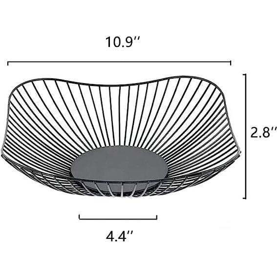 Cesta de Frutas de Alambre IBWell Negra 31x31 cm - 2 Piezas