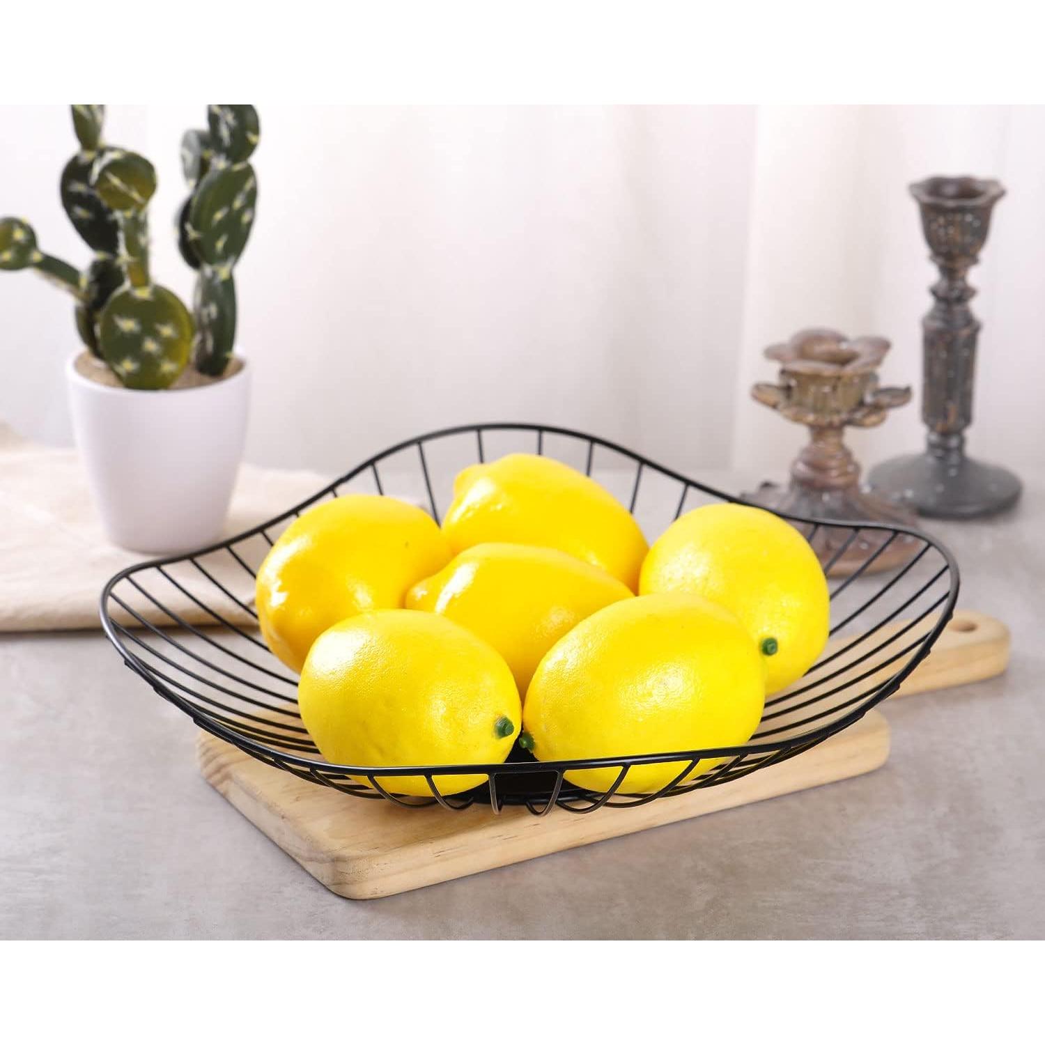 Cesta de Frutas de Alambre IBWell Negra 31x31 cm - 2 Piezas