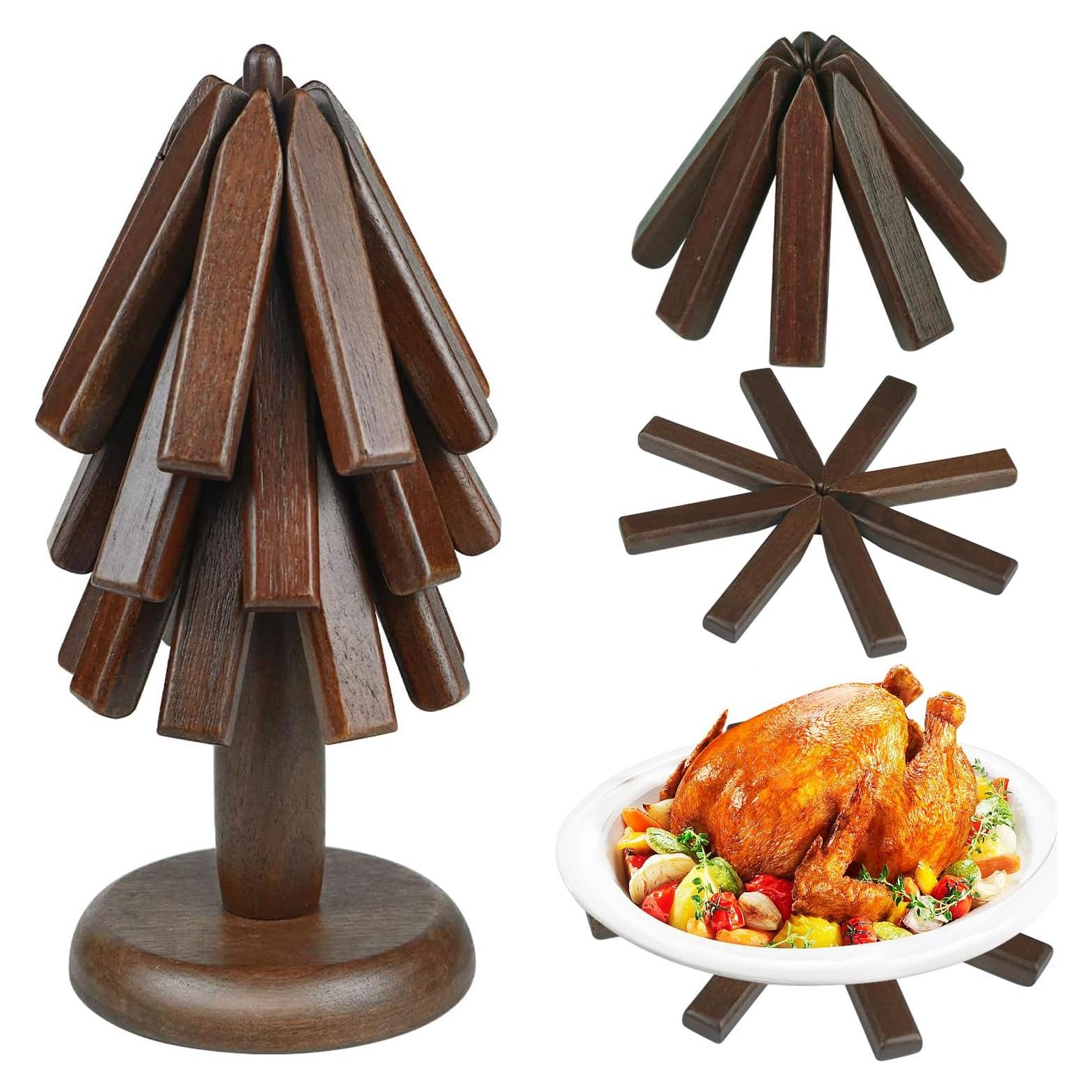 Trivetes de Madera Surmol 20.32 cm Redondos Resistentes al Calor