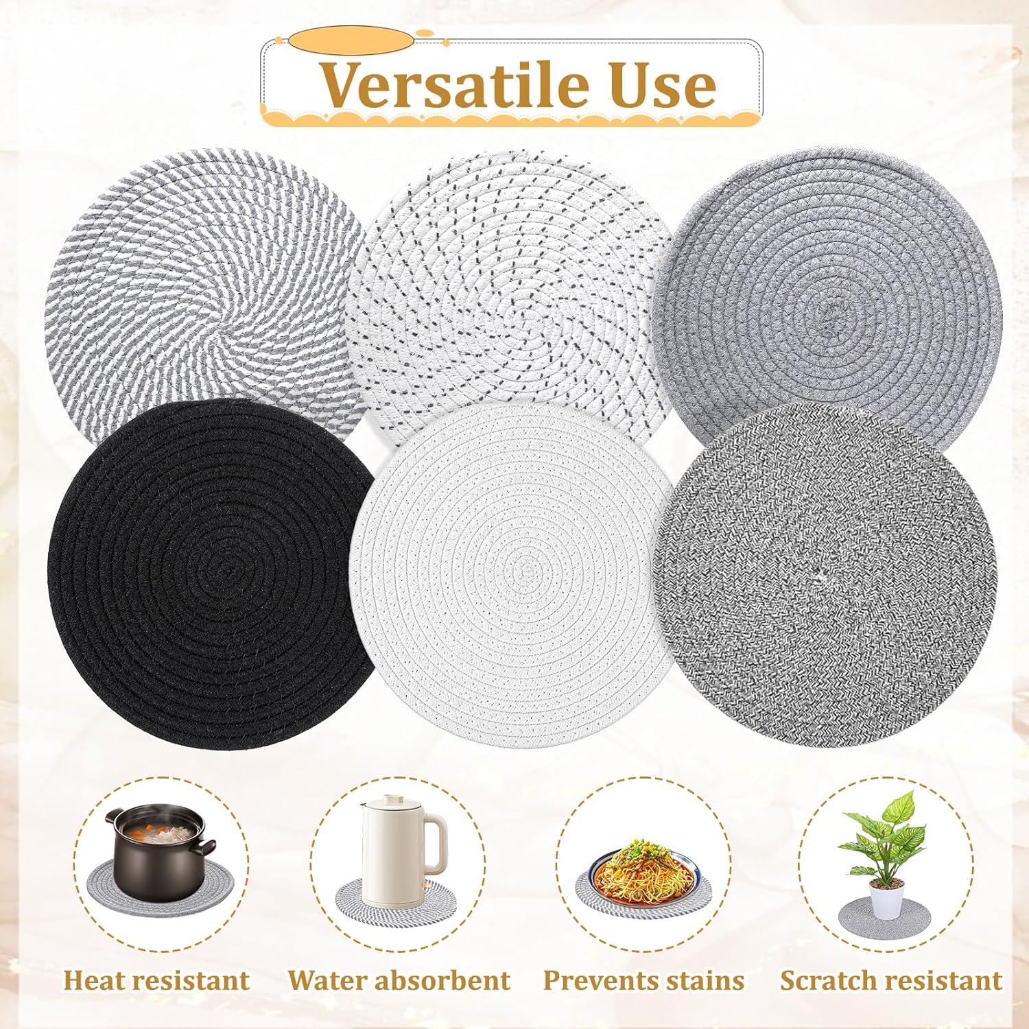 Trivetes de 25.4 cm Aiyorse, 6 Pcs Resistentes al Calor