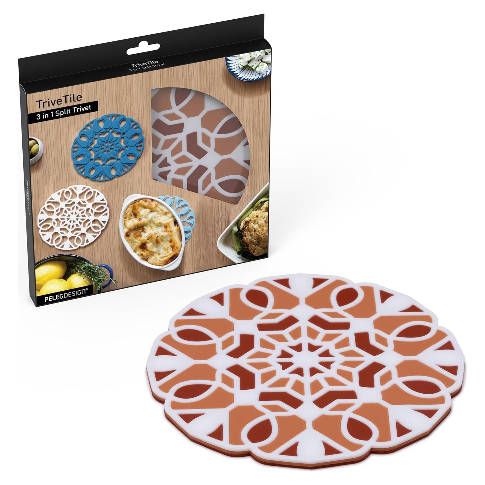 Juego de Trivets TriveTile Peleg Design Silicona Beige 17.5 cm