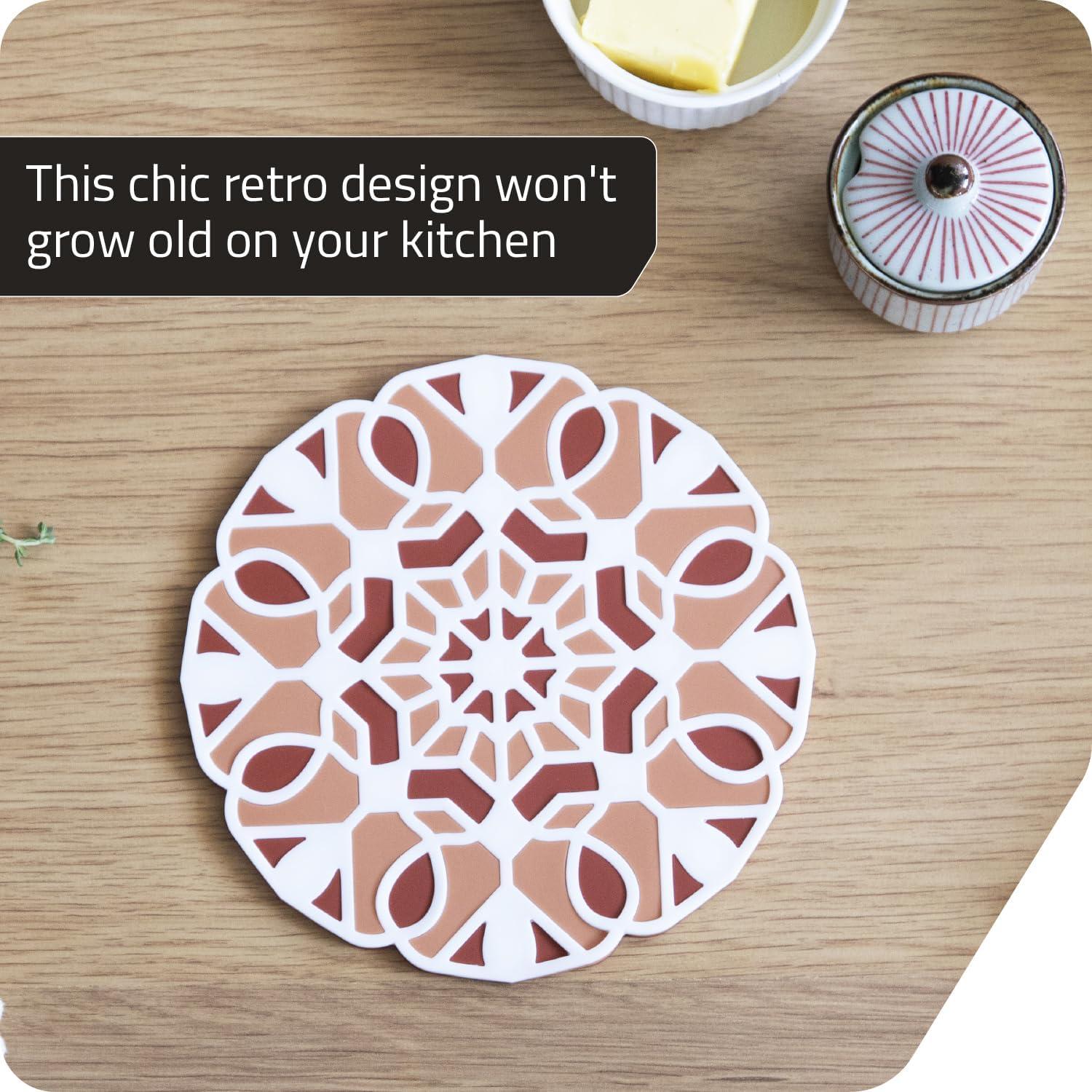 Juego de Trivets TriveTile Peleg Design Silicona Beige 17.5 cm