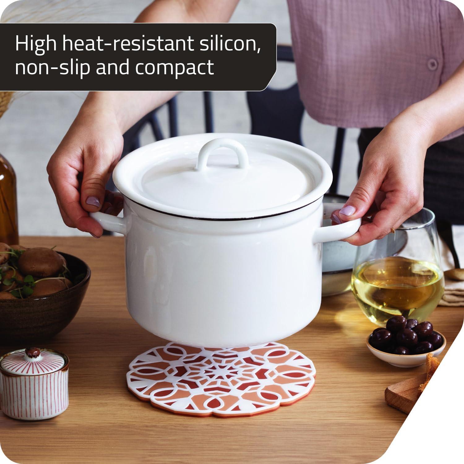 Juego de Trivets TriveTile Peleg Design Silicona Beige 17.5 cm