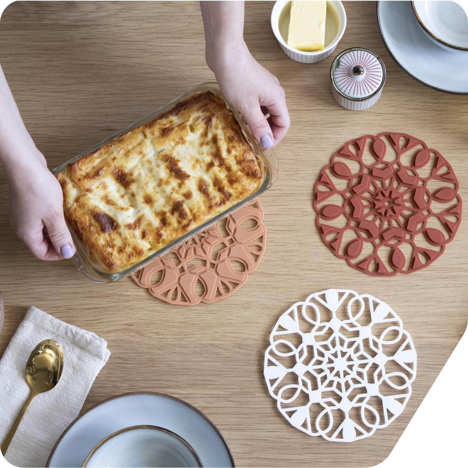 Juego de Trivets TriveTile Peleg Design Silicona Beige 17.5 cm