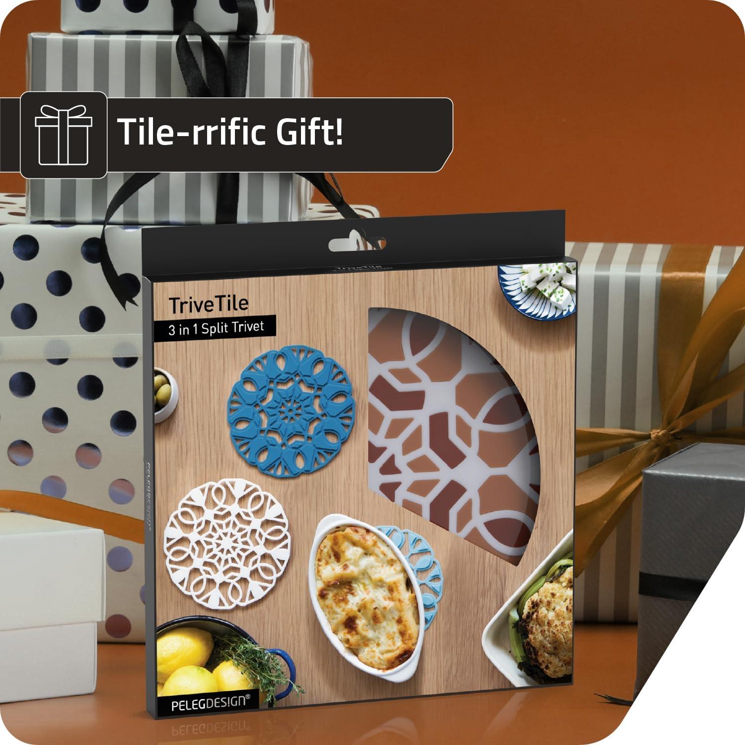 Juego de Trivets TriveTile Peleg Design Silicona Beige 17.5 cm