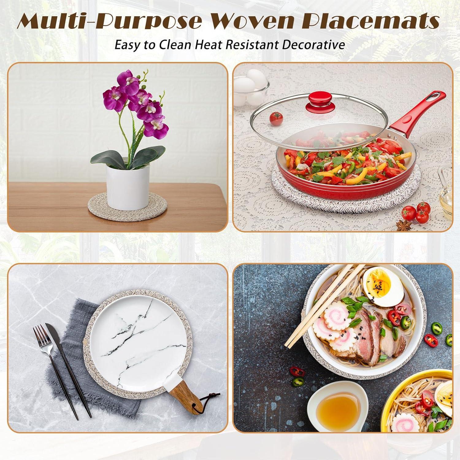 Trivetes de Algodón Mumufy 8 Pcs 18 cm con Canasta