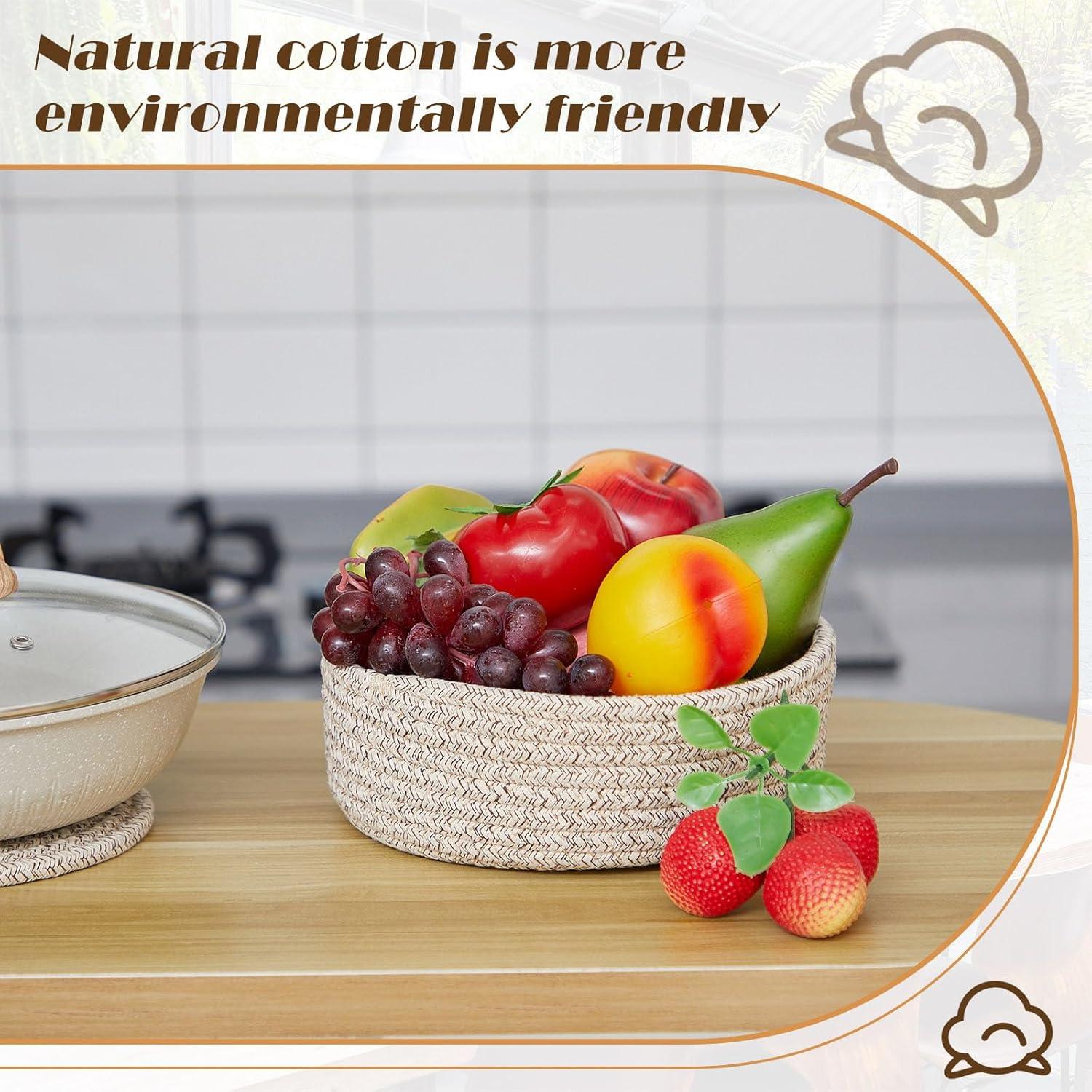 Trivetes de Algodón Mumufy 8 Pcs 18 cm con Canasta