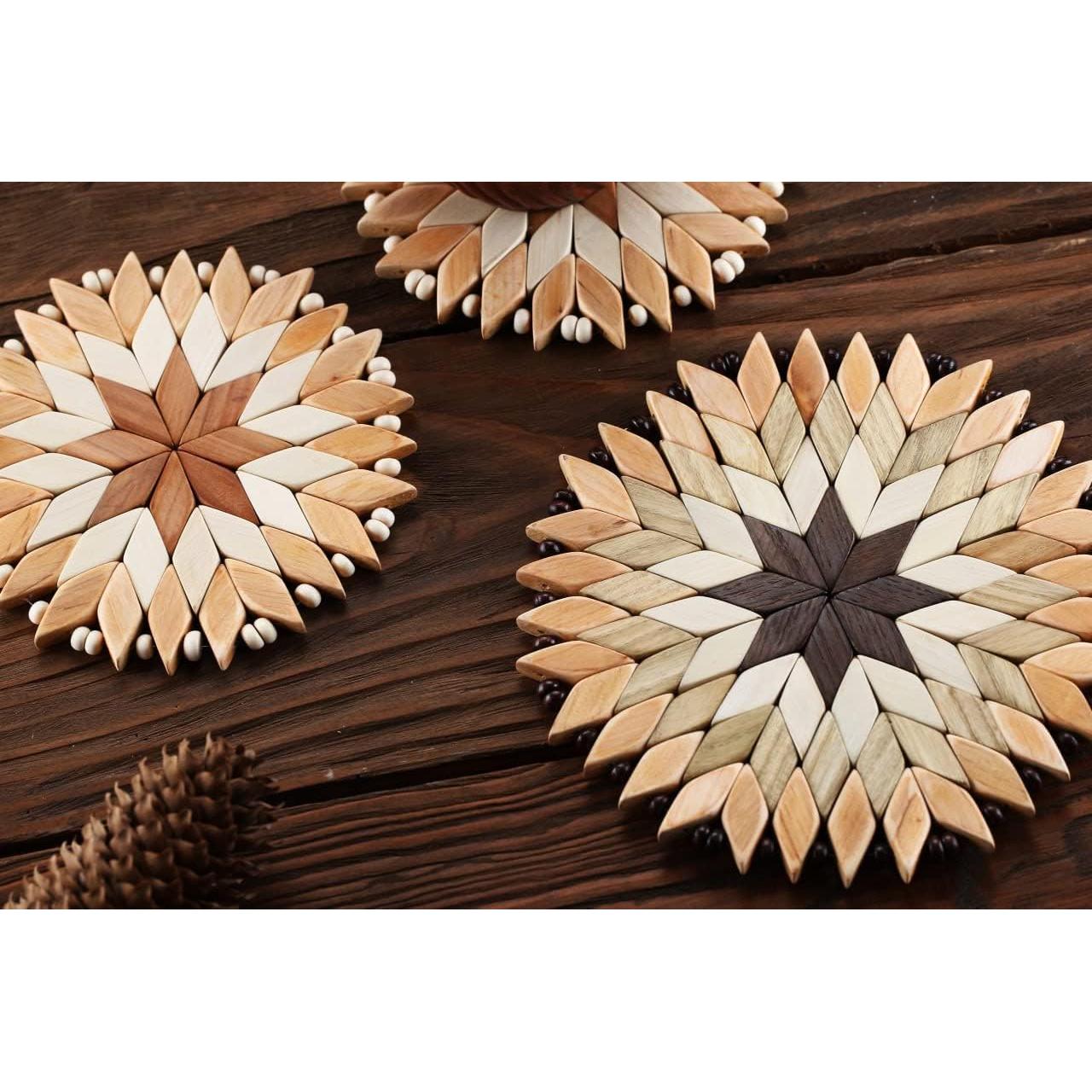 Juego de 3 Trivetes de Madera Hechos a Mano SPL Woodcraft