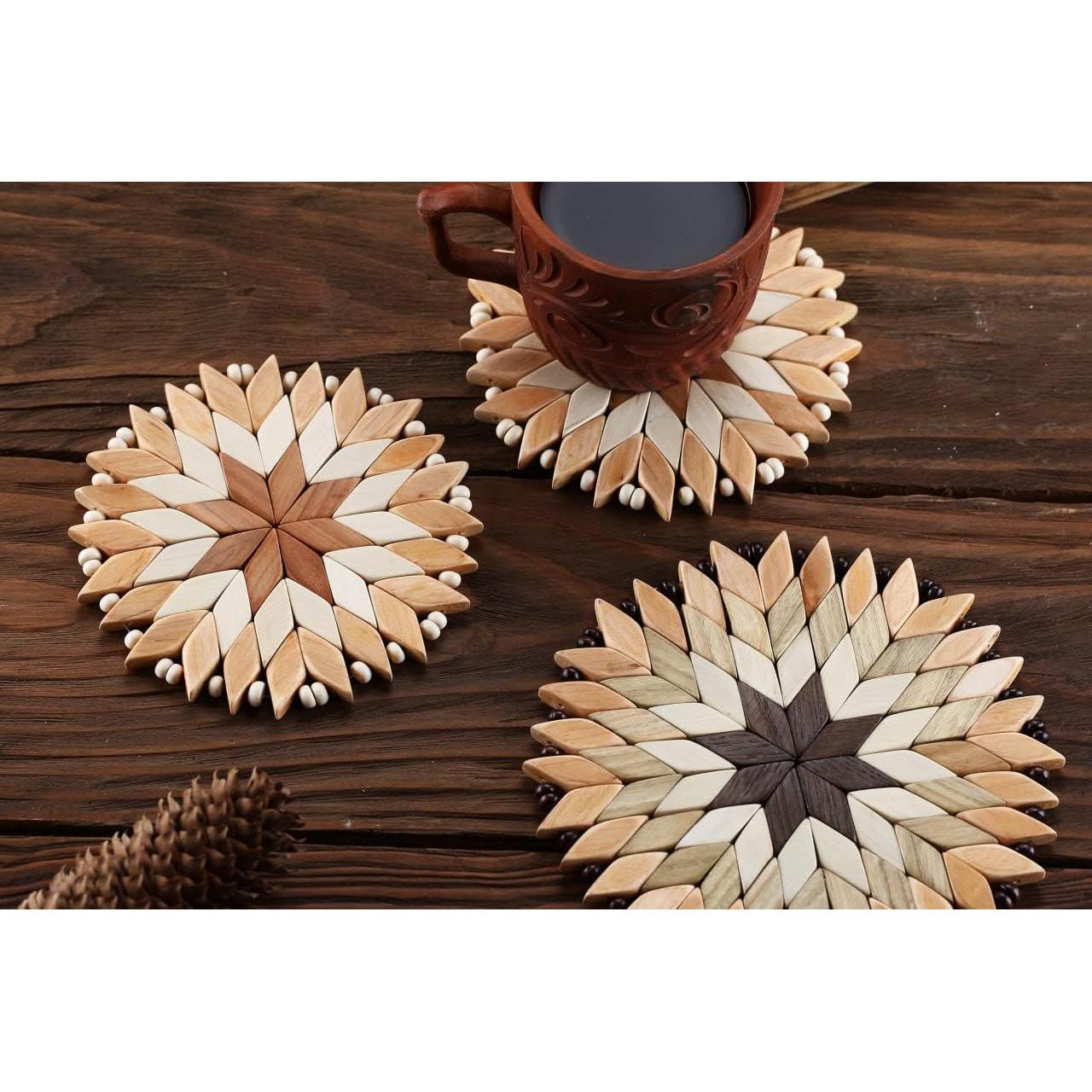 Juego de 3 Trivetes de Madera Hechos a Mano SPL Woodcraft