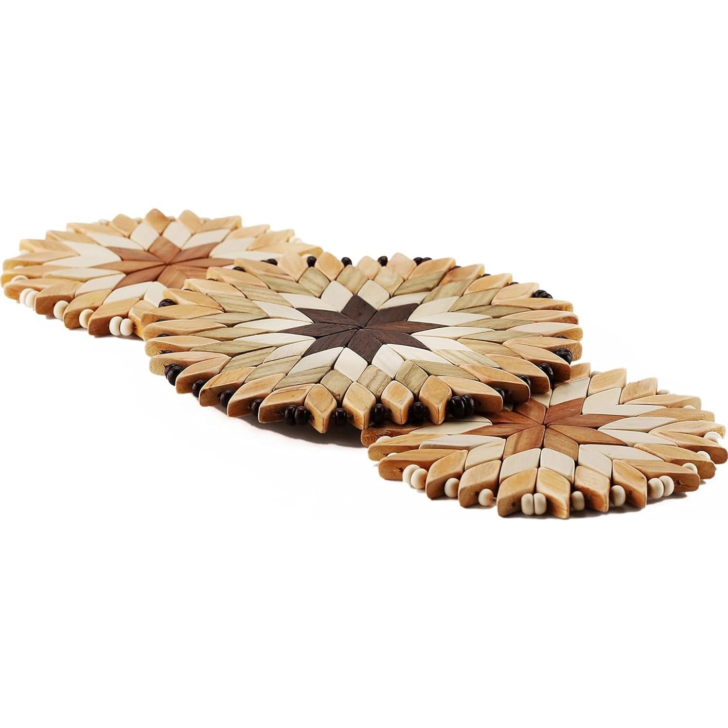 Juego de 3 Trivetes de Madera Hechos a Mano SPL Woodcraft
