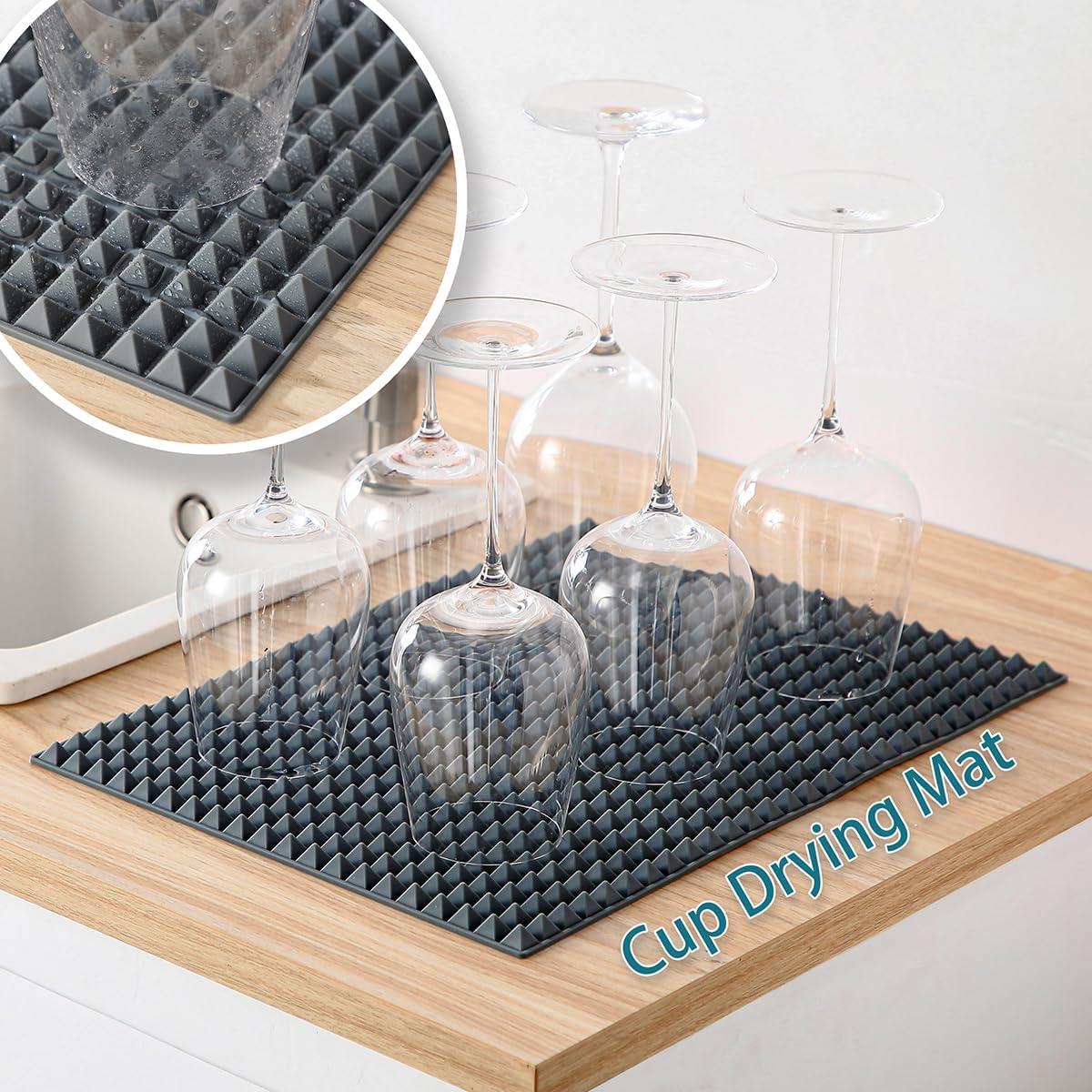 Tapete de Secado de Platos Colinda de Silicona 40.6x29.2cm Gris