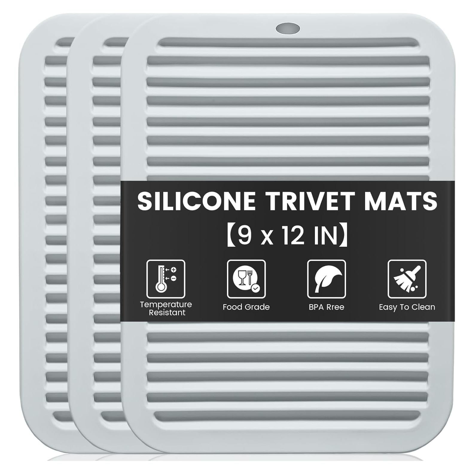 Trivetes de Silicona TOPULORS 3 Pcs Resistentes al Calor