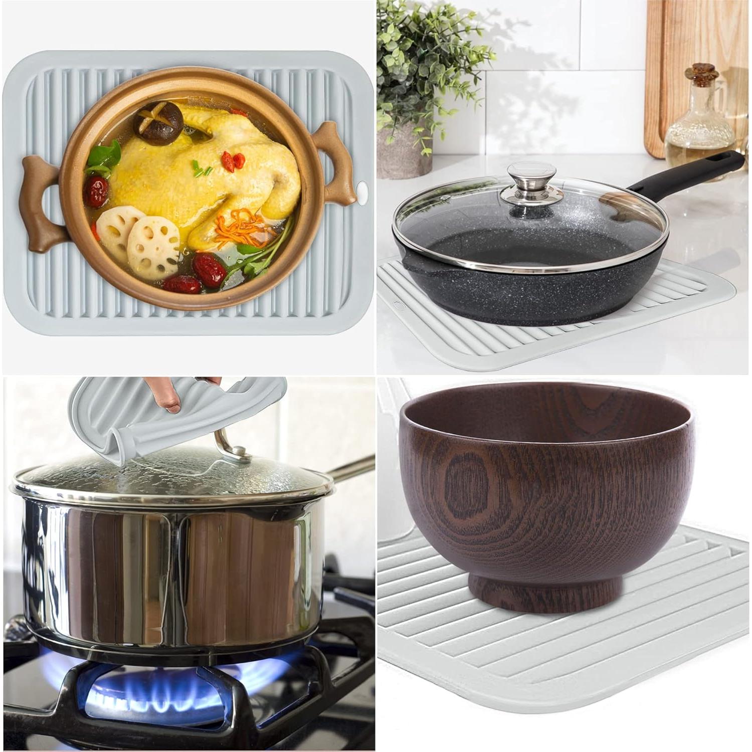 Trivetes de Silicona TOPULORS 3 Pcs Resistentes al Calor