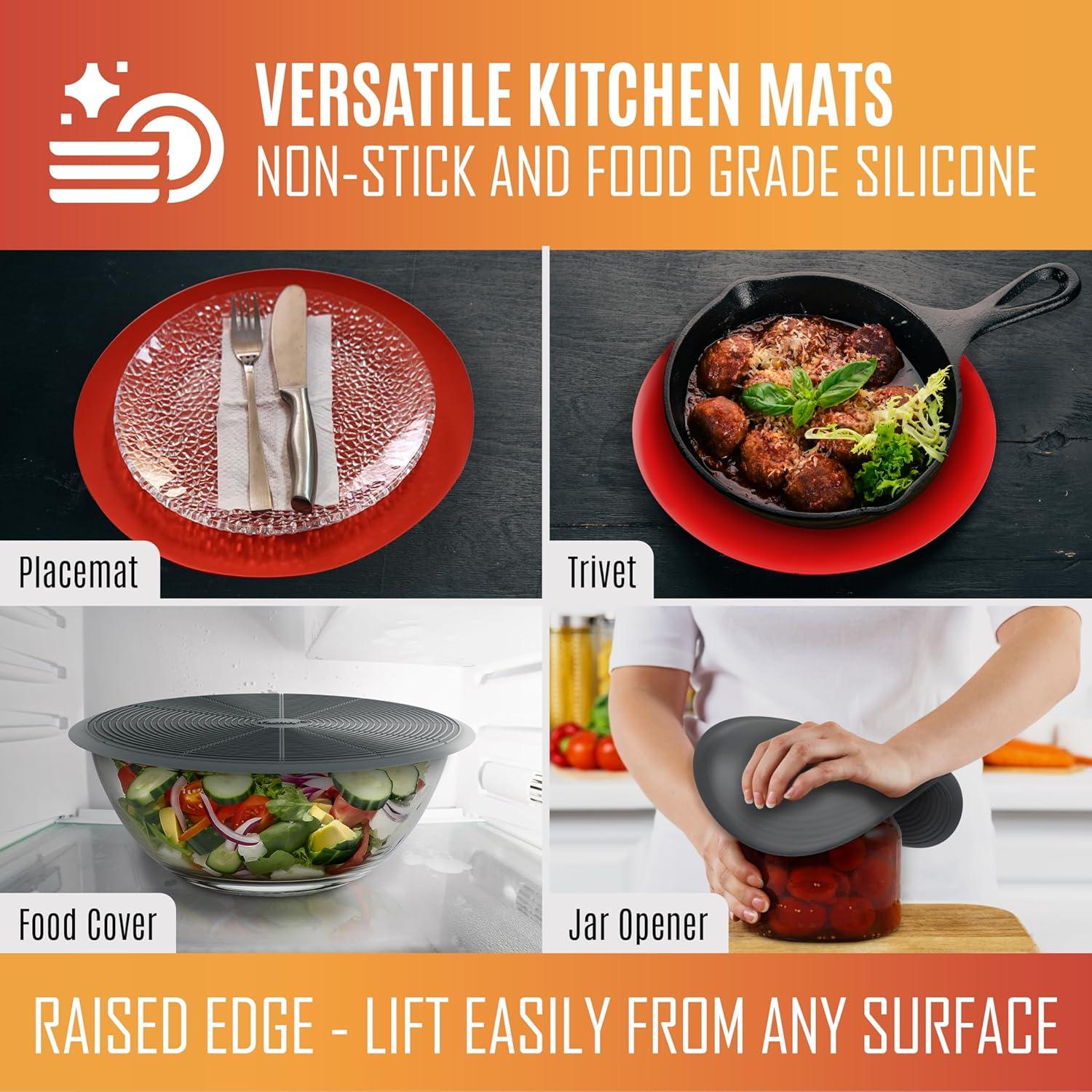 Juego de 4 Tapetes de Silicona EZY ACTIVE 25.4 cm Púrpura