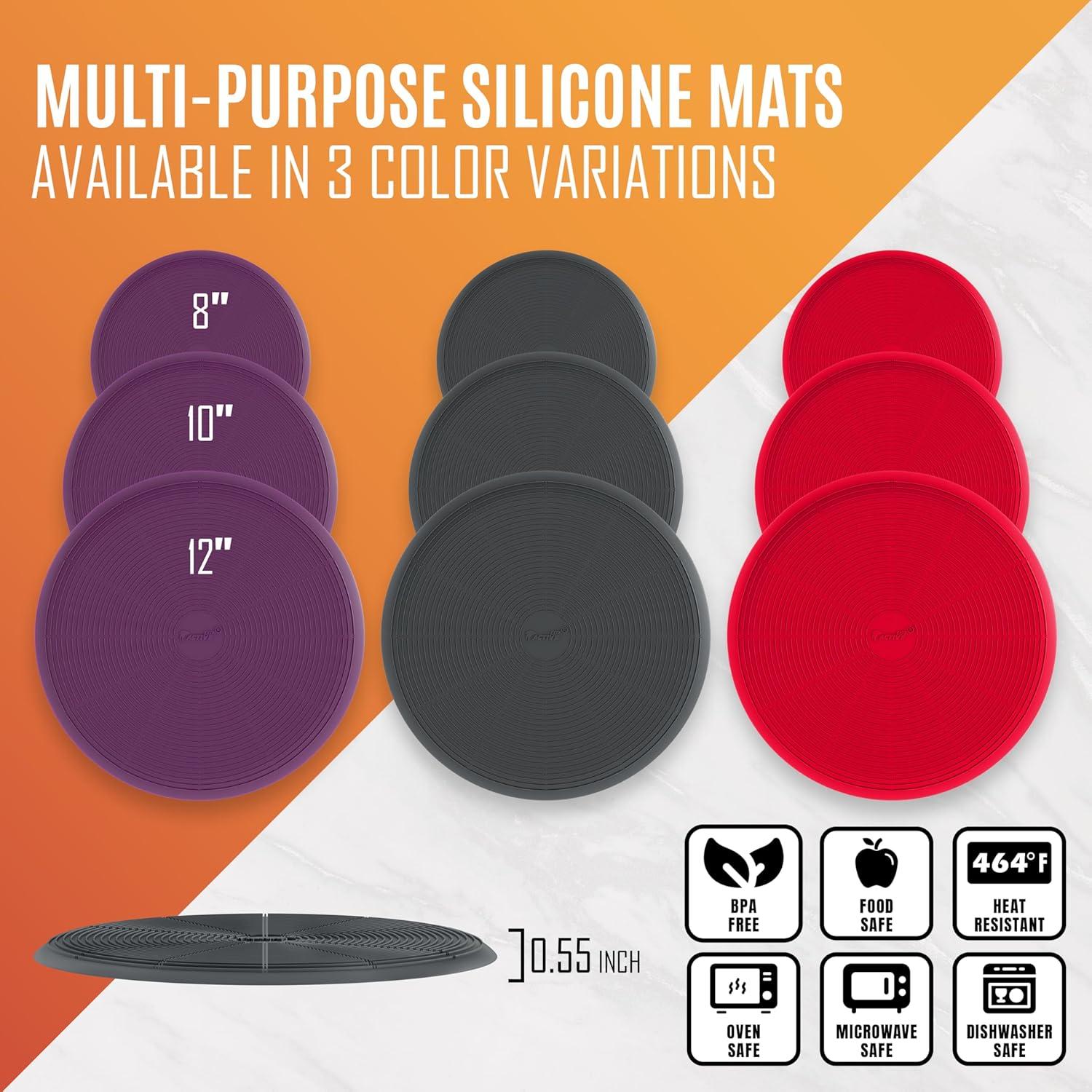 Juego de 4 Tapetes de Silicona EZY ACTIVE 25.4 cm Púrpura