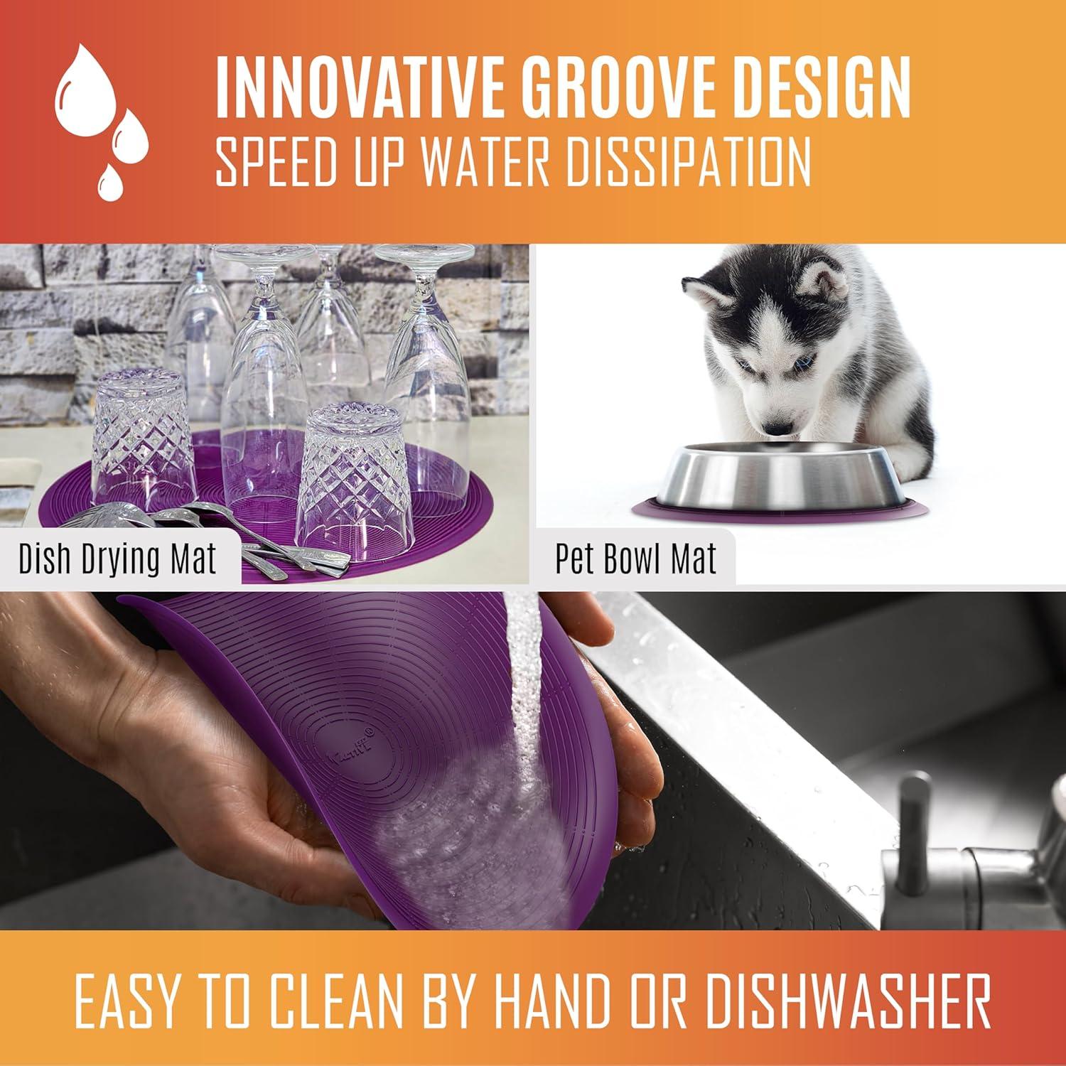 Juego de 4 Tapetes de Silicona EZY ACTIVE 25.4 cm Púrpura