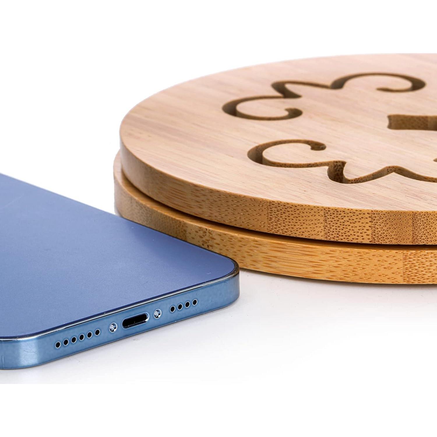 Conjunto de 6 Posavasos de Bambú Natural AVLA Antideslizantes